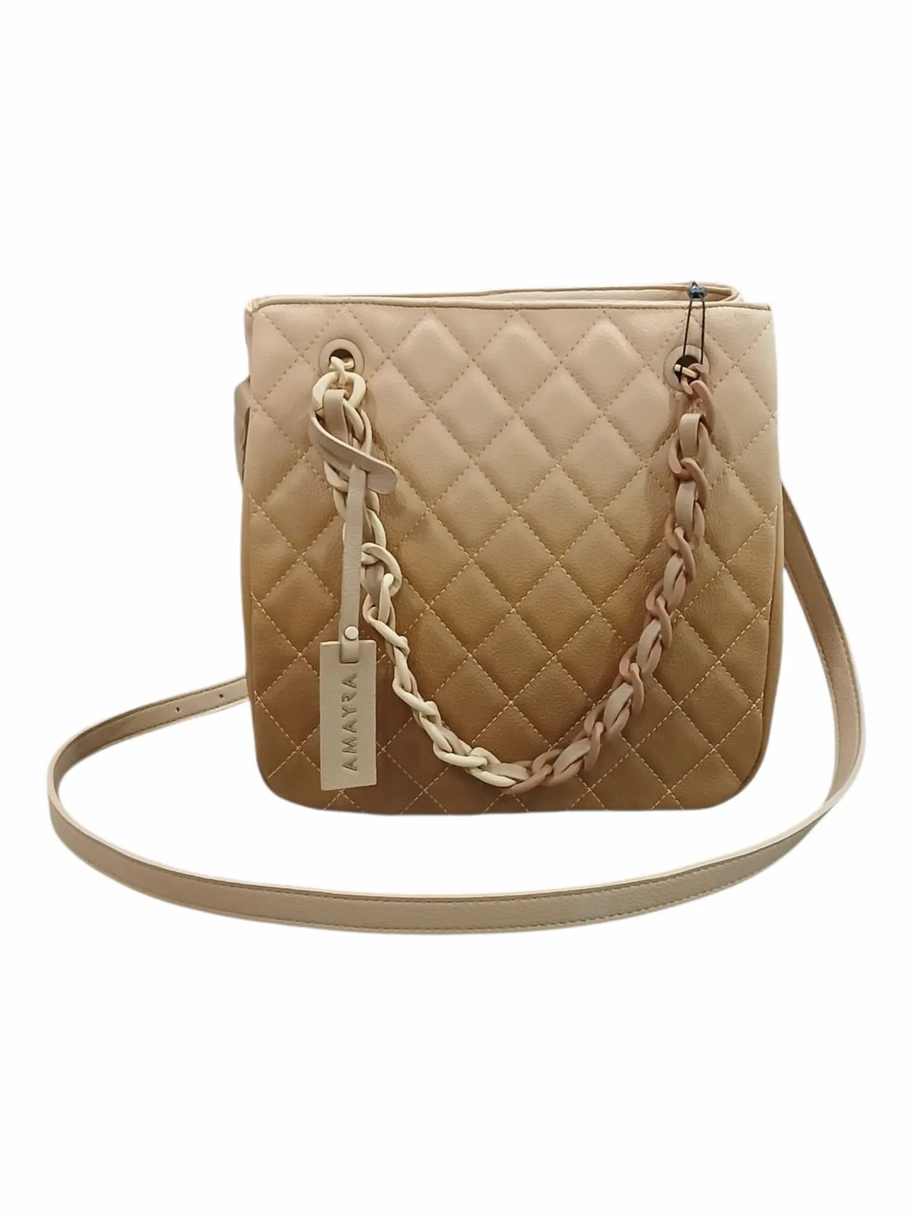 CARTERA AMAYRA 34CM CAMEL | SINTÉTICO