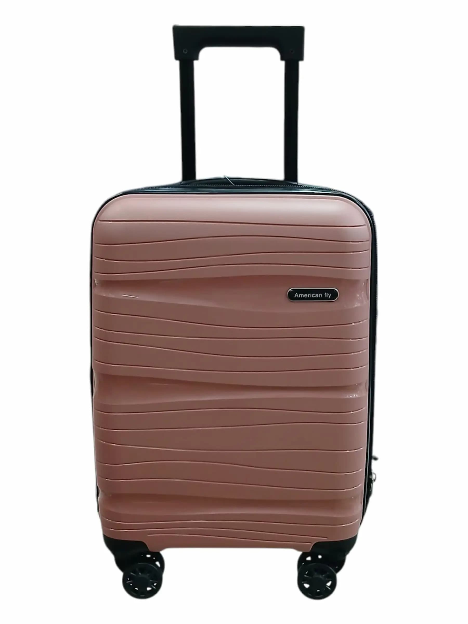 AMERICAN FLY VALIJA 45CM ROSA | RIGÍDA, 4 RUEDAS, LIVIANA
