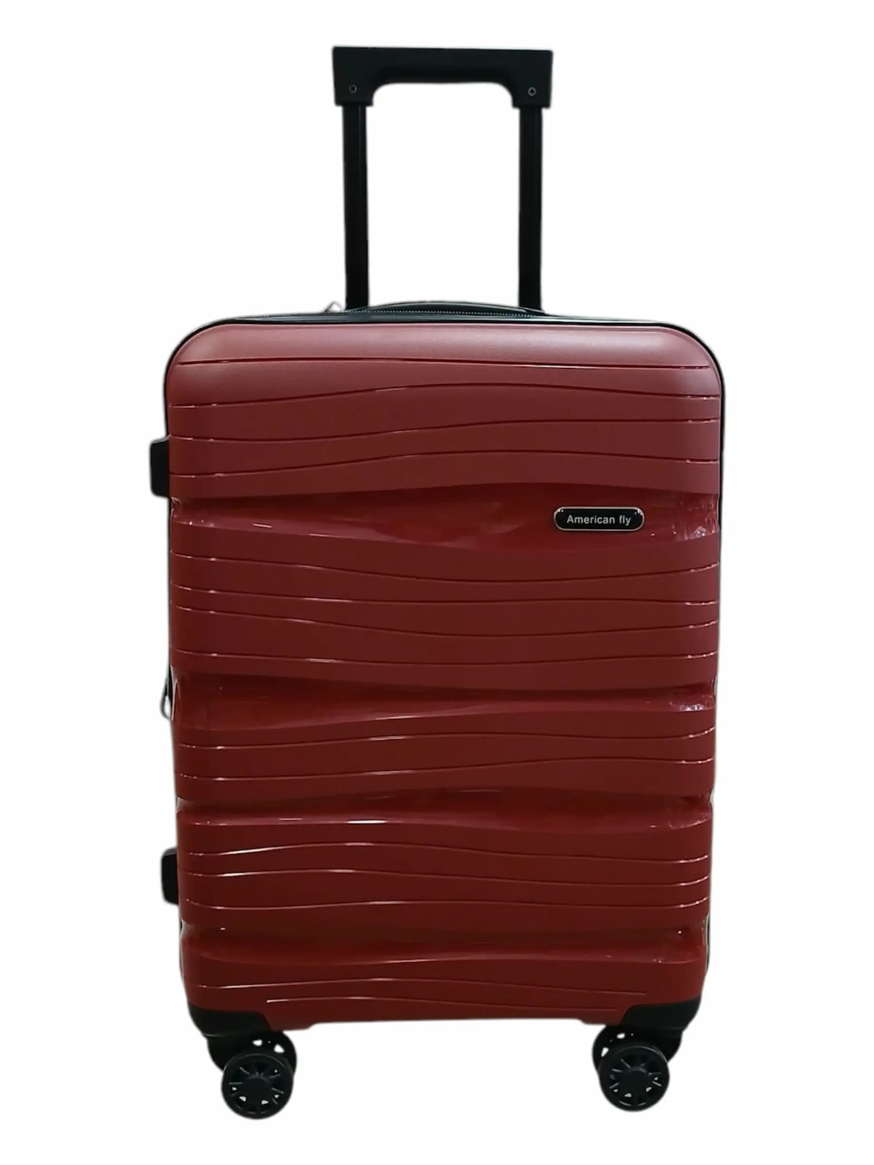 AMERICAN FLY VALIJA 55CM BORDO | RIGÍDA, 4 RUEDAS, LIVIANA