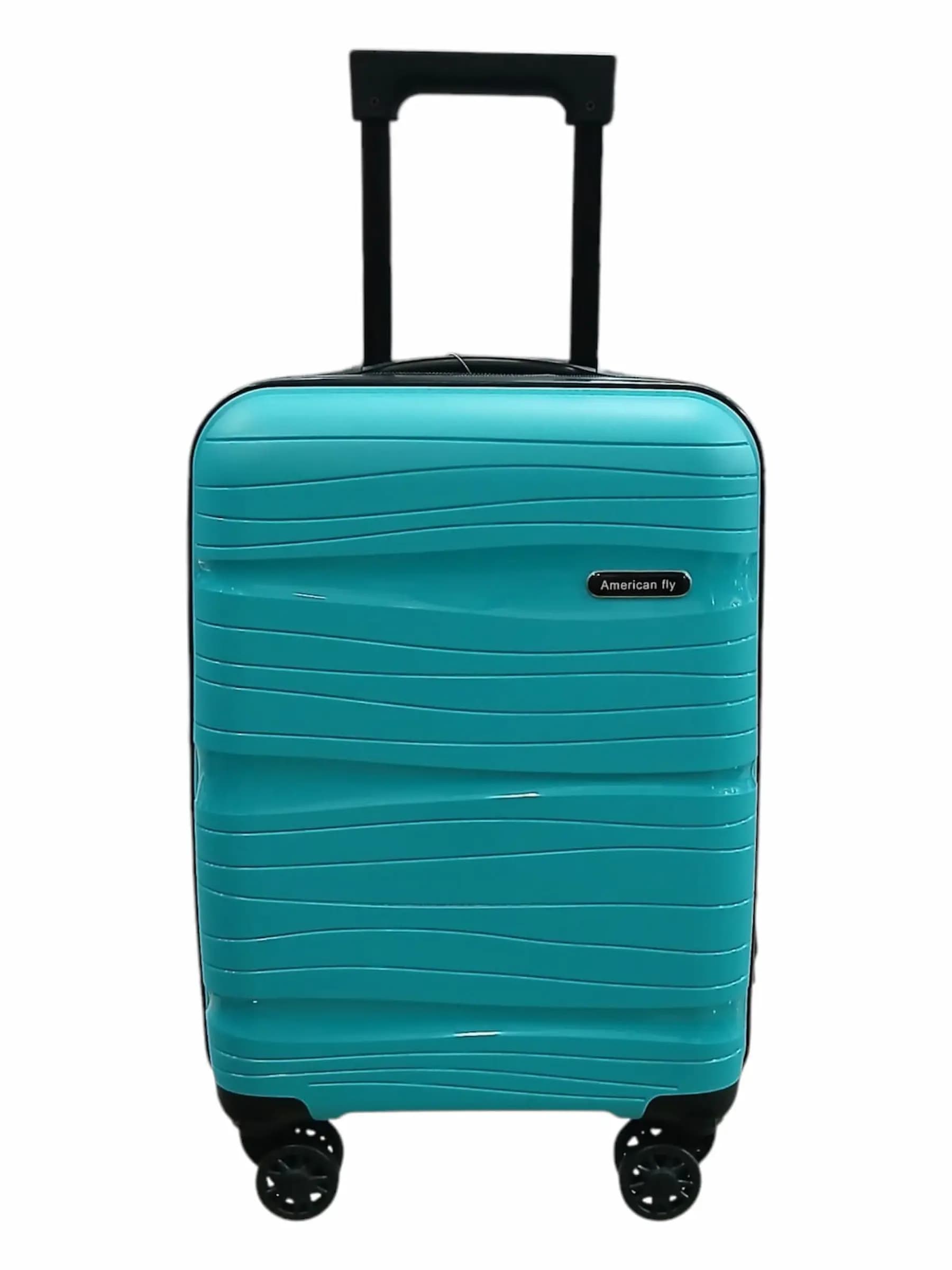 AMERICAN FLY VALIJA 45CM TURQUESA | RIGÍDA, 4 RUEDAS, LIVIANA