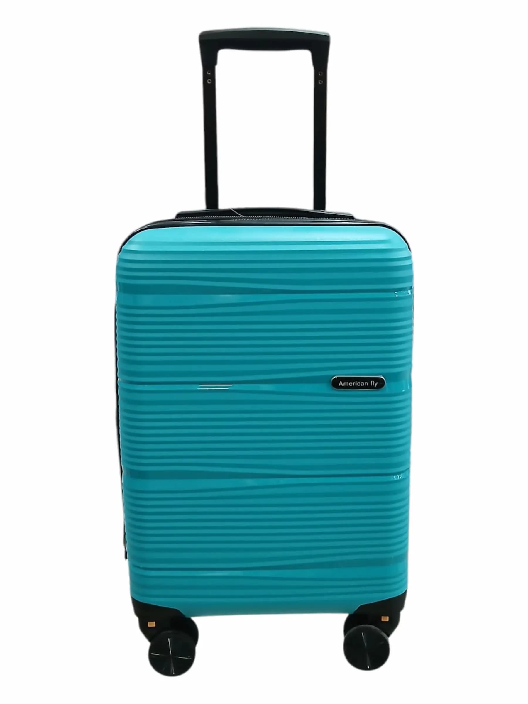 AMERICAN FLY VALIJA 45CM TURQUESA | RIGÍDA, 4 RUEDAS, LIVIANA