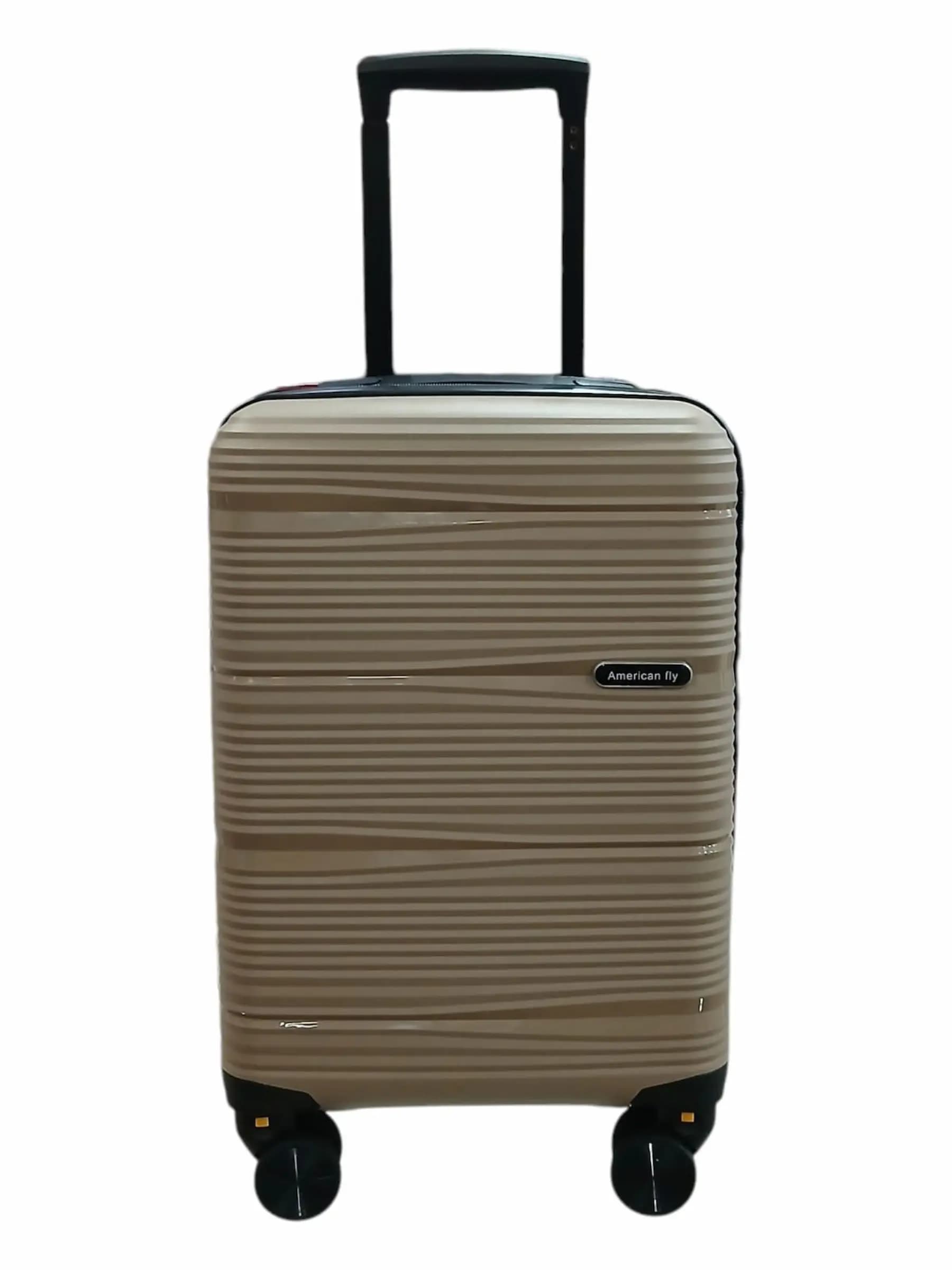 AMERICAN FLY VALIJA 45CM CHAMPAGNE | RIGÍDA, 4 RUEDAS, LIVIANA