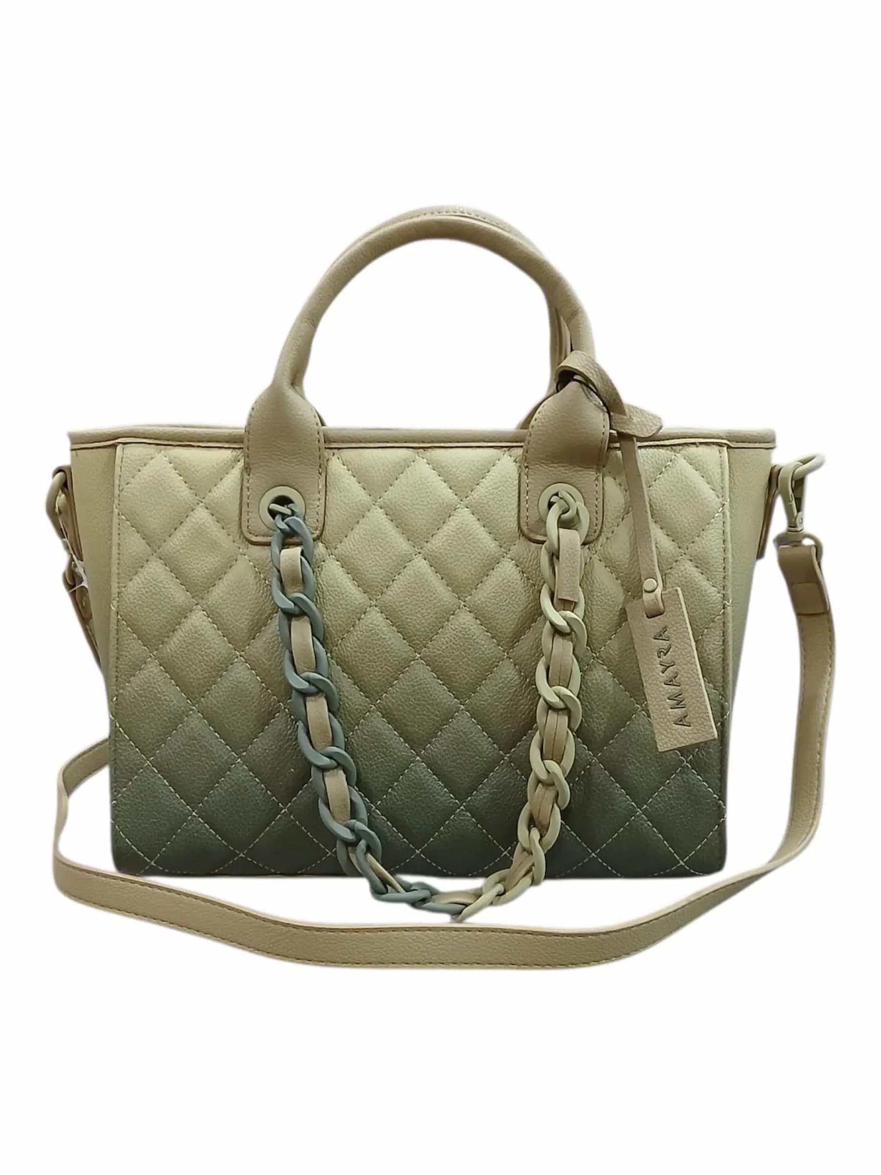 CARTERA AMAYRA 34CM VERDE | SINTÉTICO