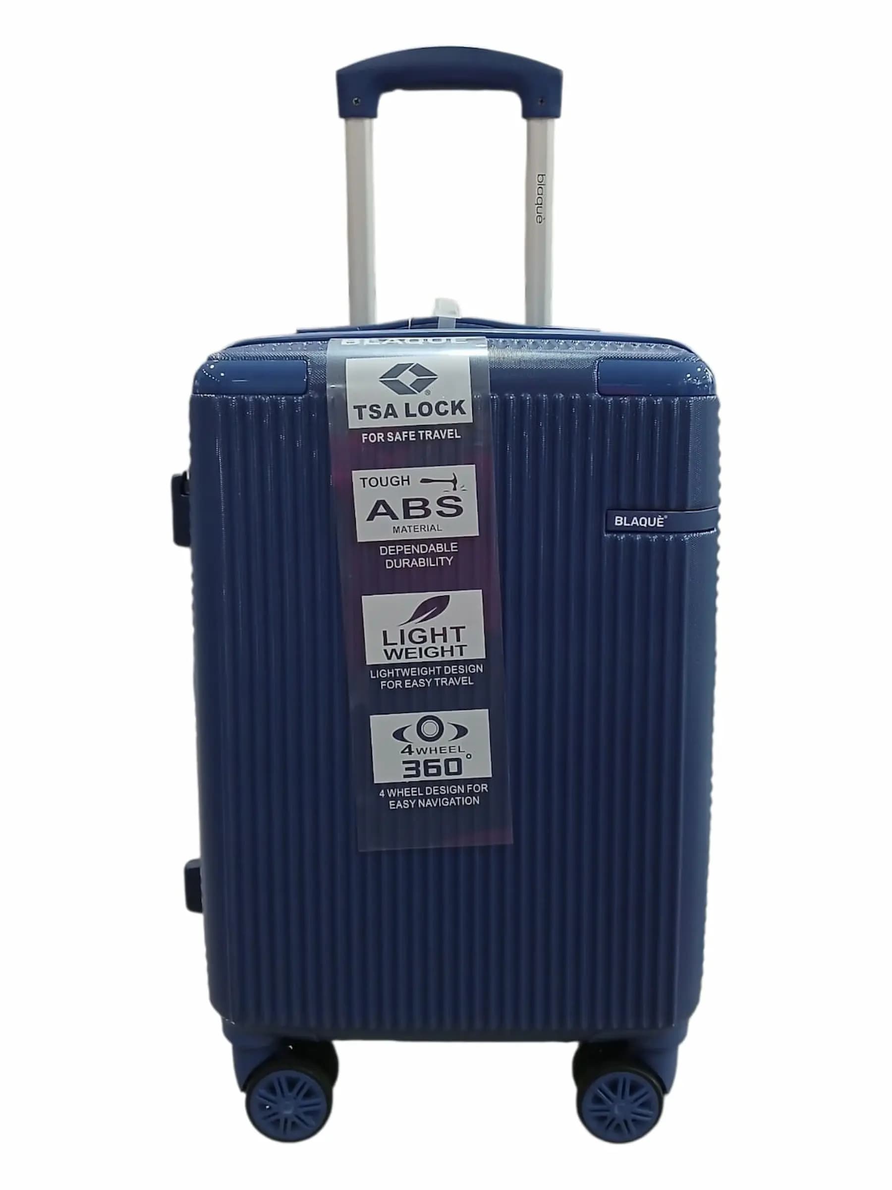 BLAQUE VALIJA 55CM AZUL | RIGÍDA, 4 RUEDAS, LIVIANA