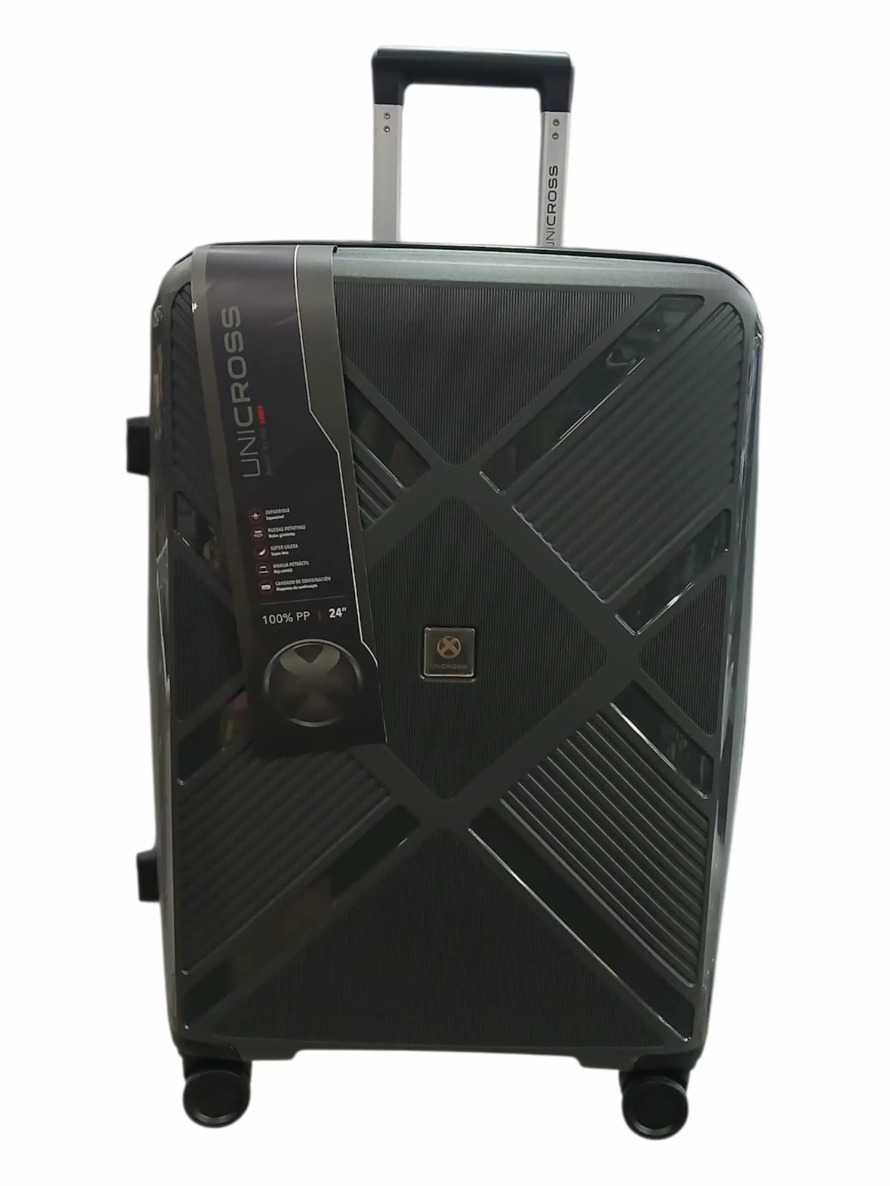 UNICROSS VALIJA 65CM GRIS | RIGÍDA, 4 RUEDAS, LIVIANA