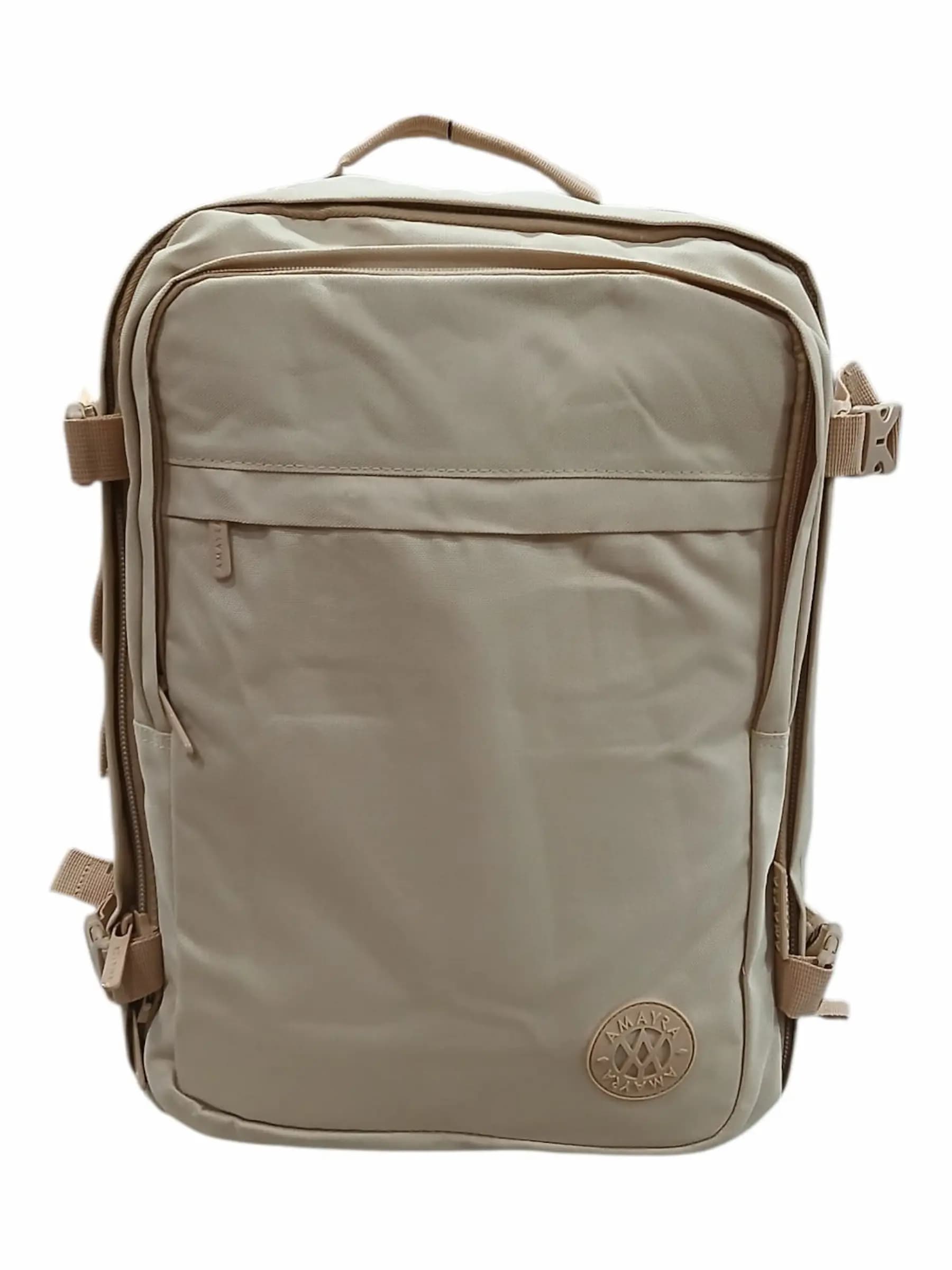 AMAYRA MOCHILA VIAJERA 50CM NUDE | SINTÉTICO, CORREAS REGULABLES