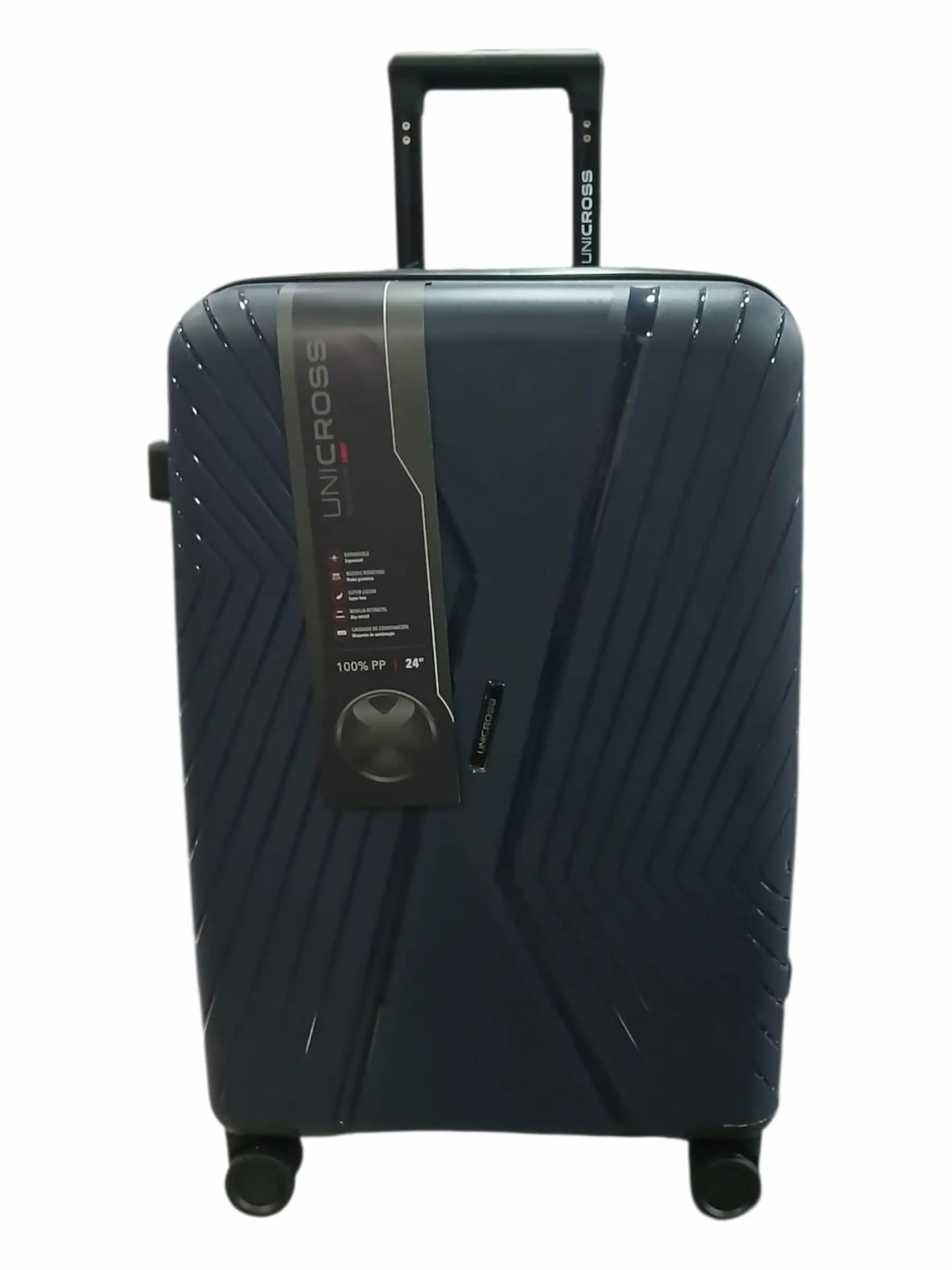 UNICROSS VALIJA 65CM AZUL | RIGÍDA, 4 RUEDAS, LIVIANA