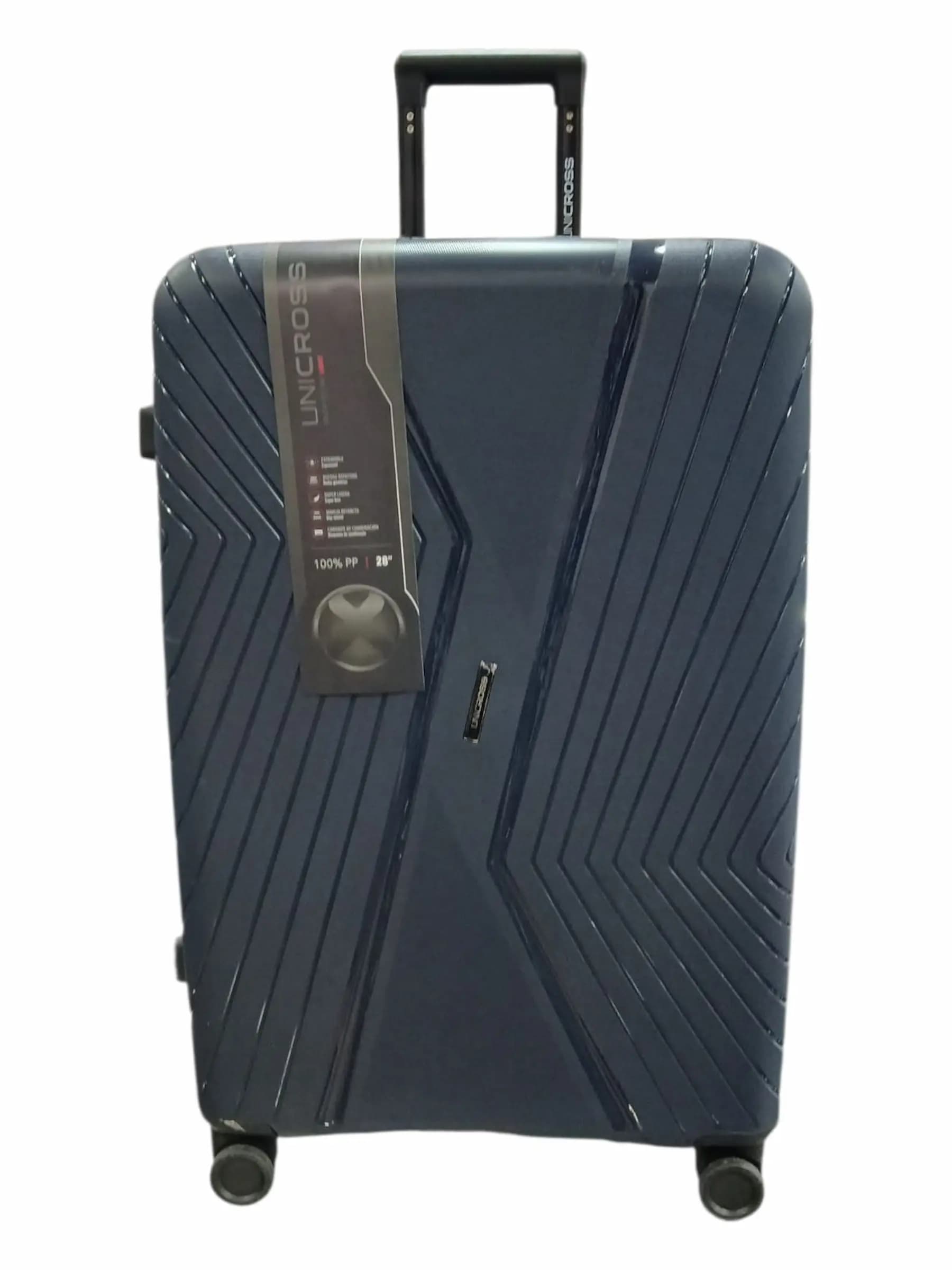 UNICROSS VALIJA 70CM AZUL | RIGÍDA, 4 RUEDAS, LIVIANA