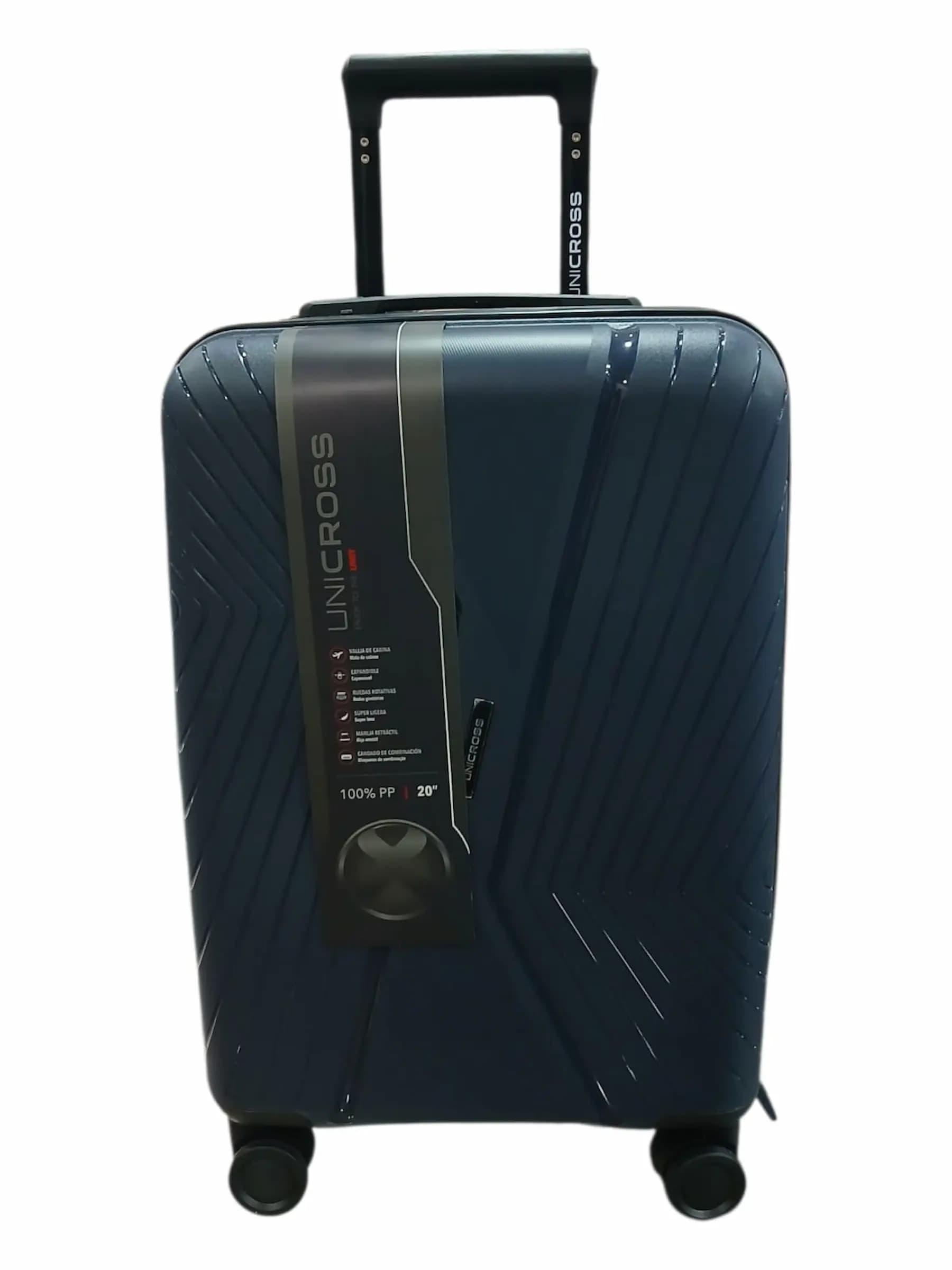 UNICROSS VALIJA 55CM AZUL | RIGÍDA, 4 RUEDAS, LIVIANA