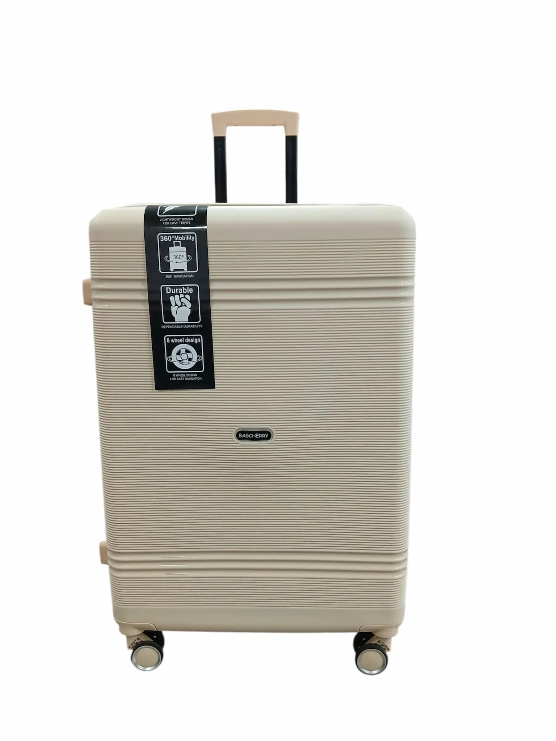 BAGCHERRY VALIJA 70CM BEIGE | RIGÍDA, 4 RUEDAS, LIVIANA