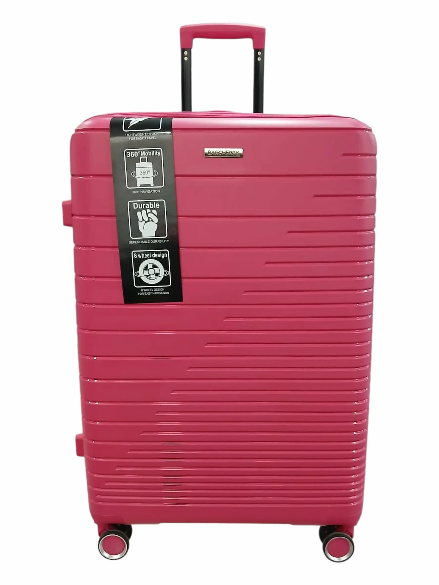 BAGCHERRY VALIJA 70CM FUCSIA | RIGÍDA, 4 RUEDAS, LIVIANA