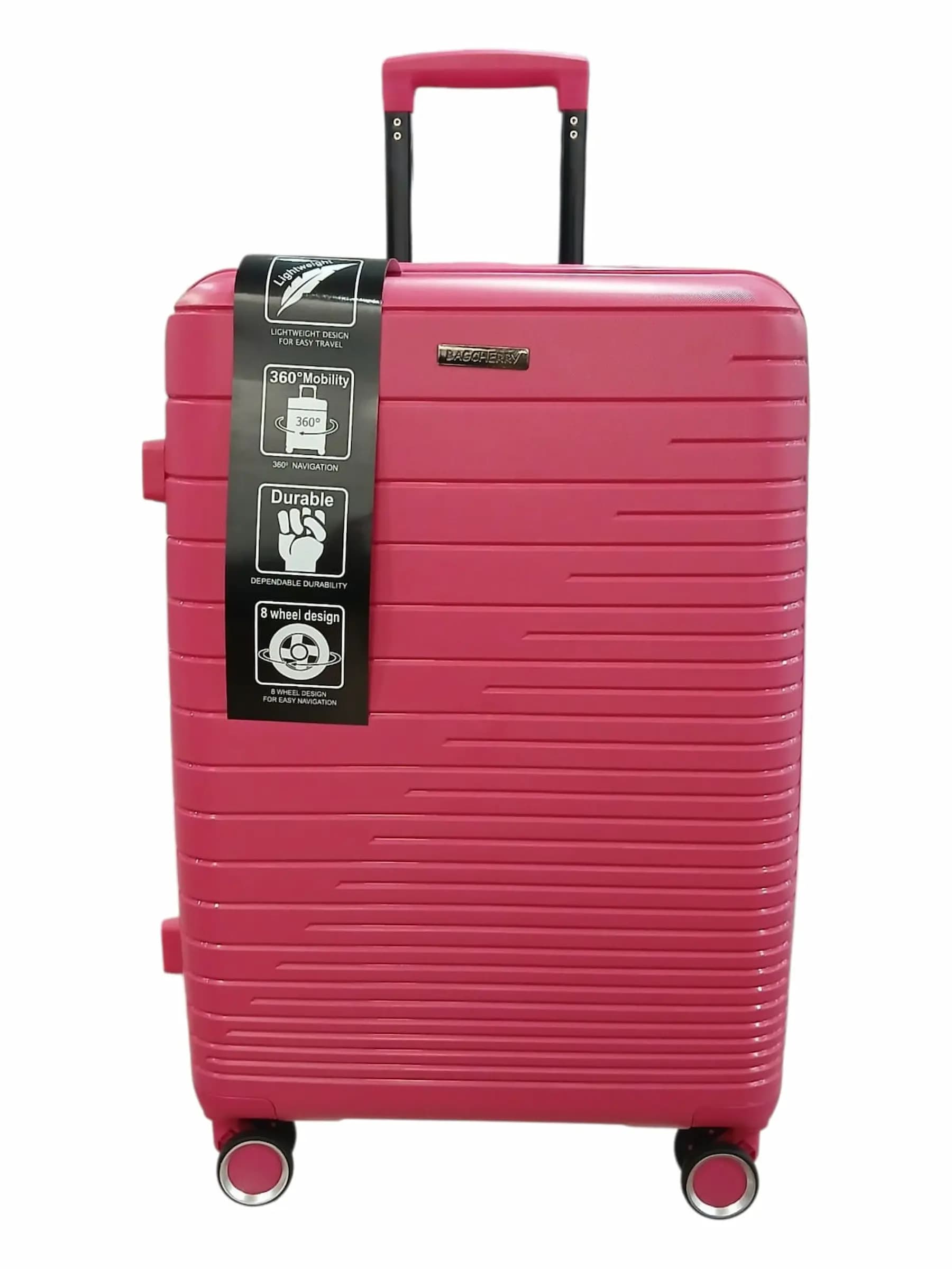 BAGCHERRY VALIJA 65CM FUCSIA | RIGÍDA, 4 RUEDAS, LIVIANA
