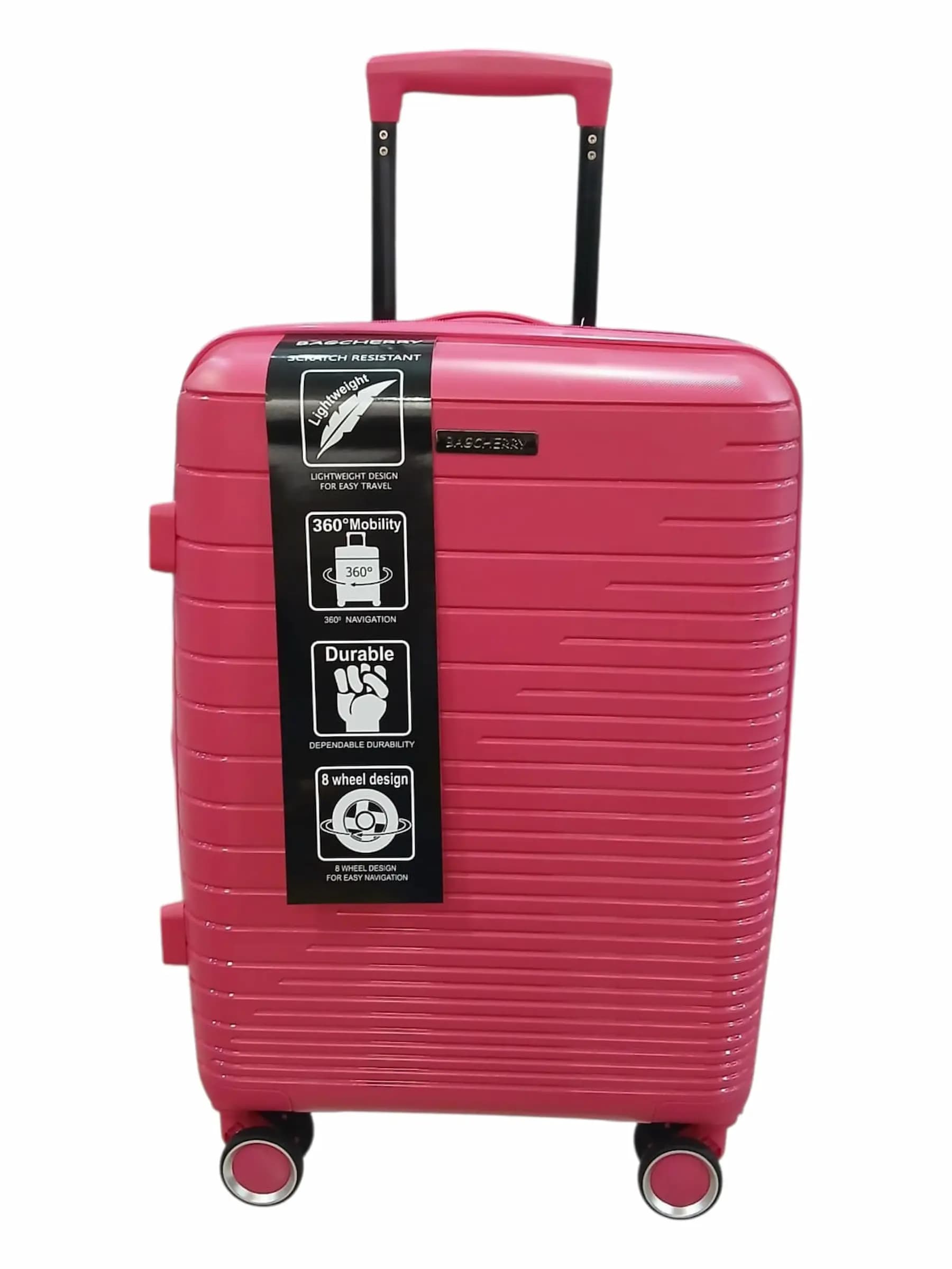 BAGCHERRY VALIJA 55CM FUCSIA | RIGÍDA, 4 RUEDAS, LIVIANA