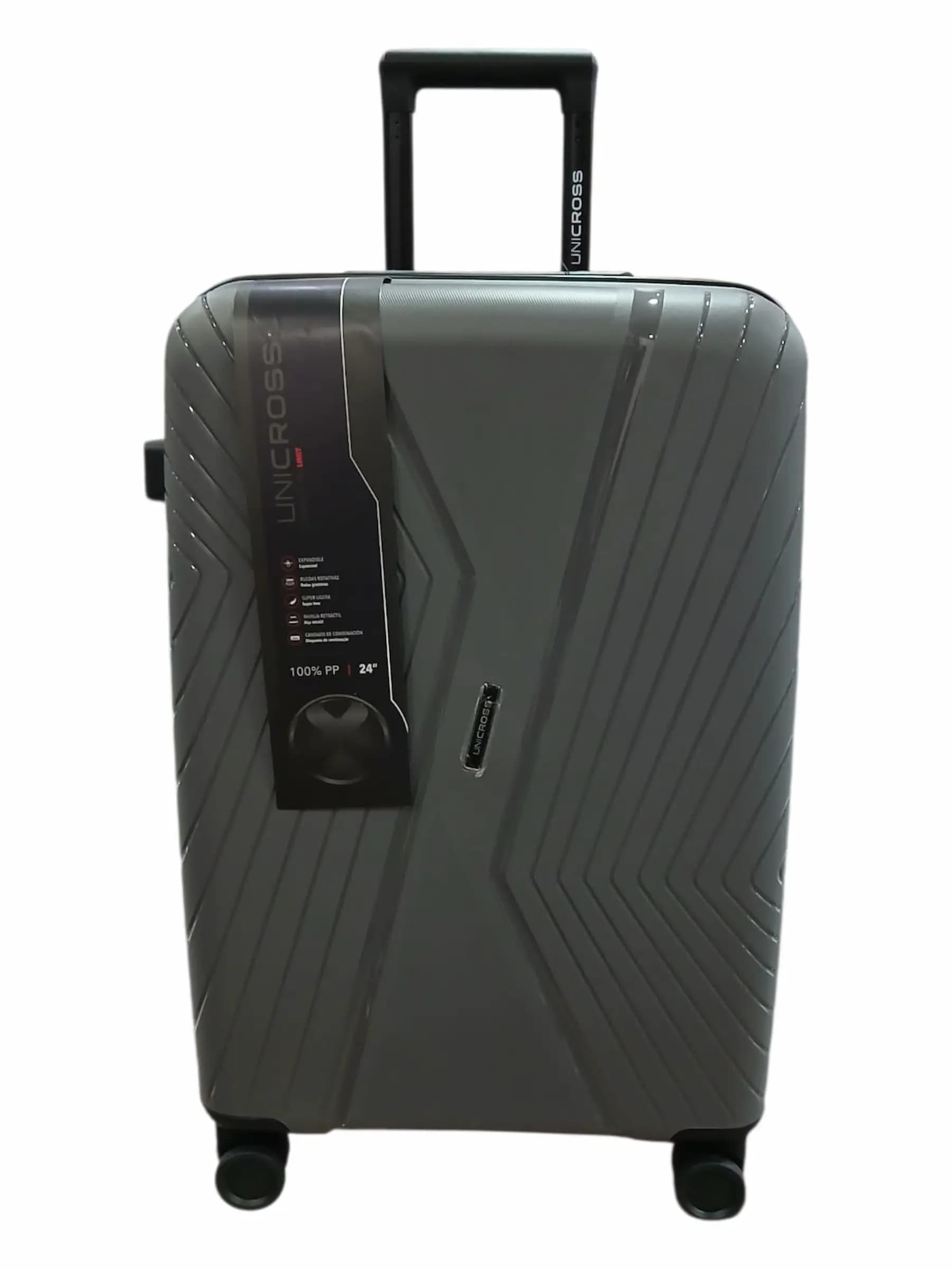UNICROSS VALIJA 65CM GRIS | RIGÍDA, 4 RUEDAS, LIVIANA
