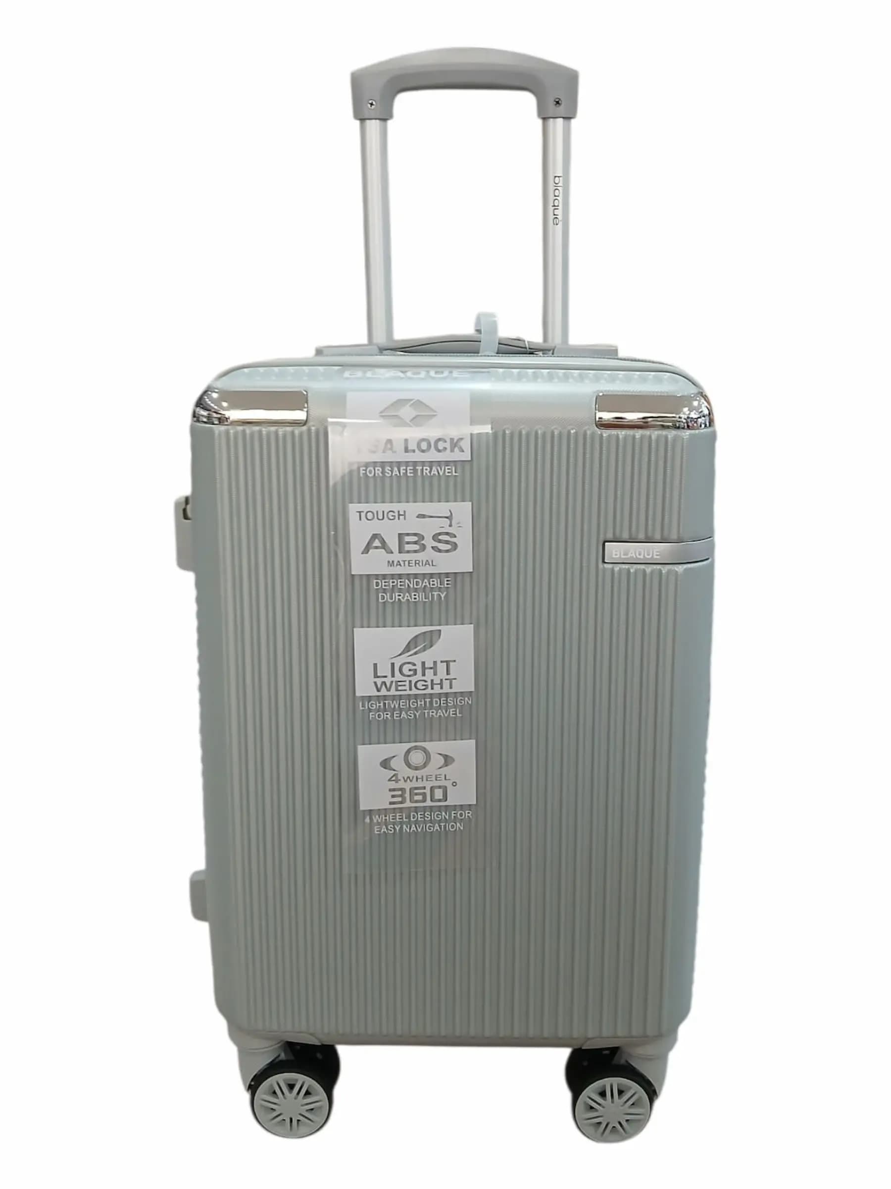 BLAQUÉ VALIJA 55CM PLATA | RIGÍDA, 4 RUEDAS, LIVIANA