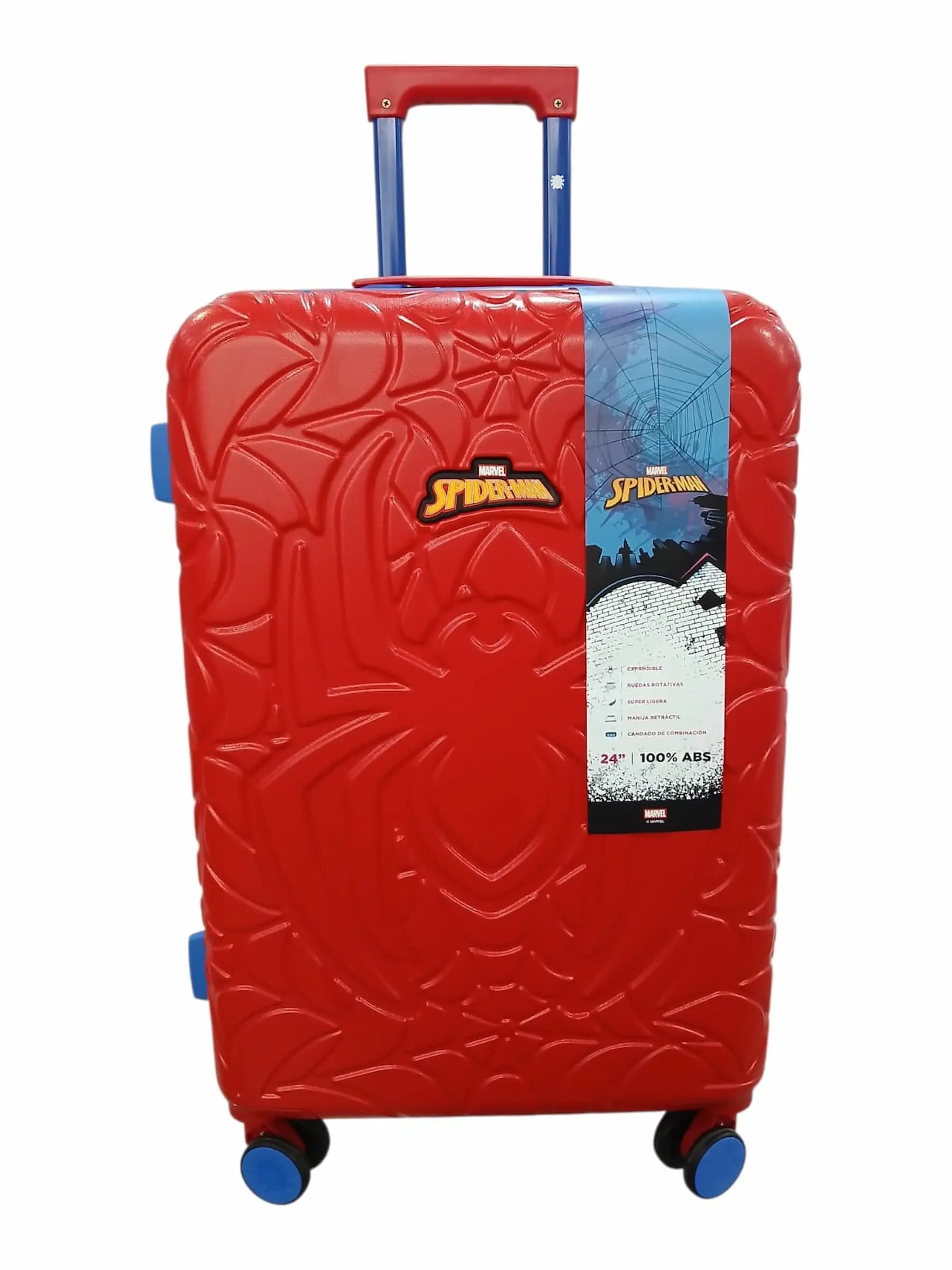 DISNEY SPIDERMAN VALIJA 65CM ROJA | RIGÍDA, 4 RUEDAS, LIVIANA