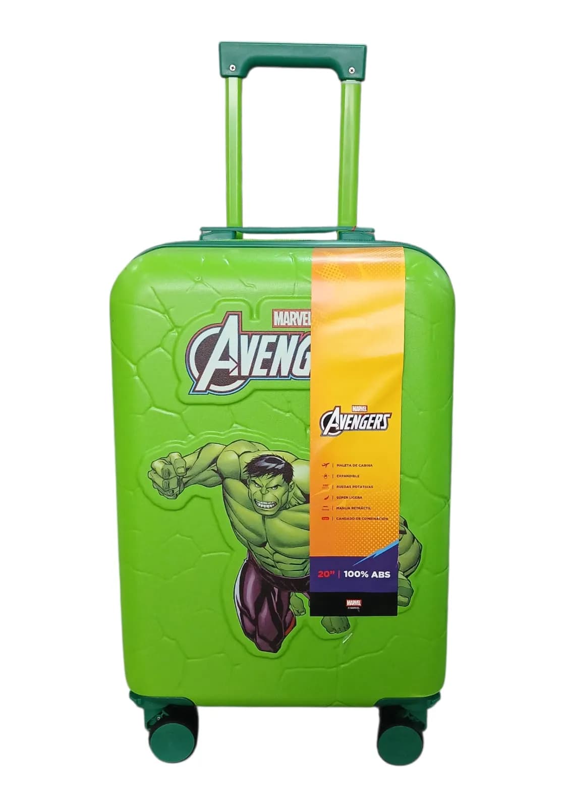 DISNEY ADVENGERS VALIJA 55CM VERDE | RIGÍDA, 4 RUEDAS, LIVIANA