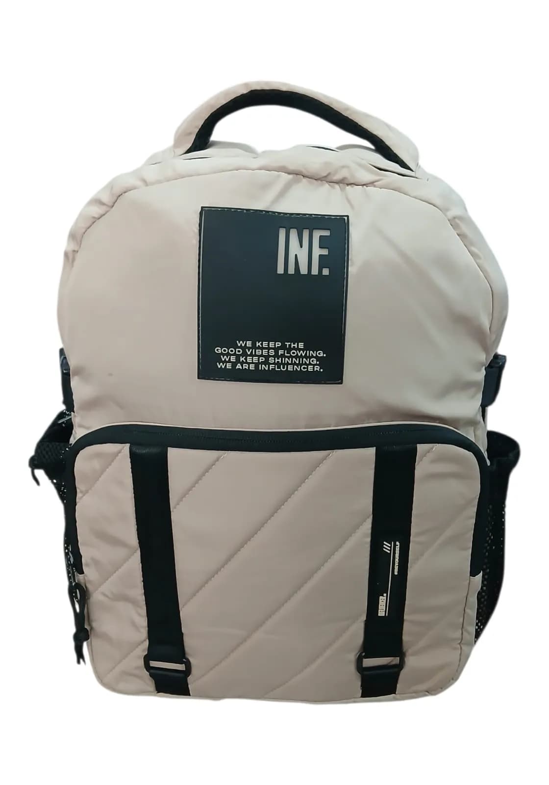 INFLUENCER MOCHILA 40CM NATURAL | PORTA-NOTEBOOK, CORREAS REGULABLES