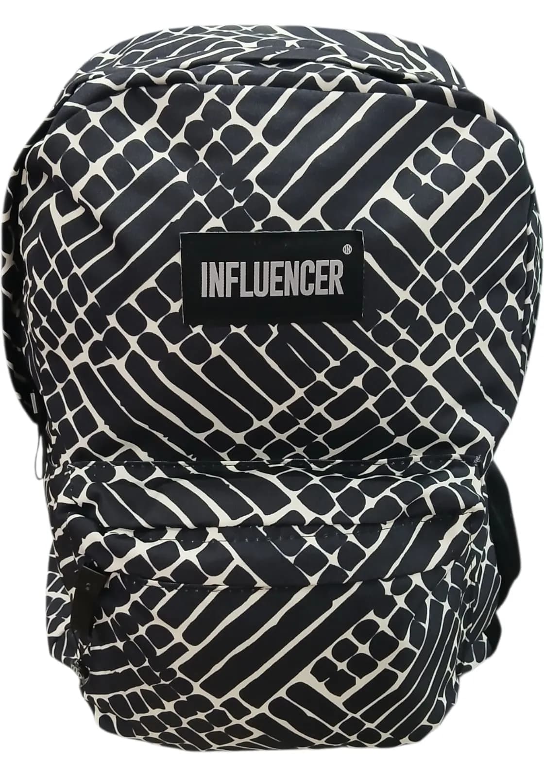 INFLUENCER MOCHILA 40CM BLANCO Y NEGRO | CORREAS REGULABLES