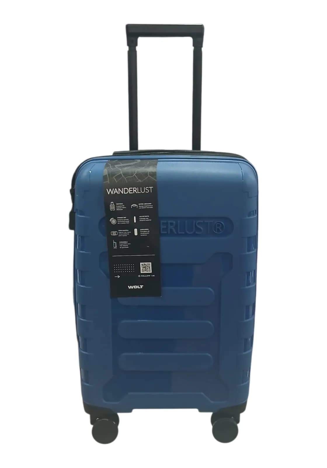 WANDERLUST VALIJA 55CM AZUL | RIGÍDA, 4 RUEDAS, LIVIANA