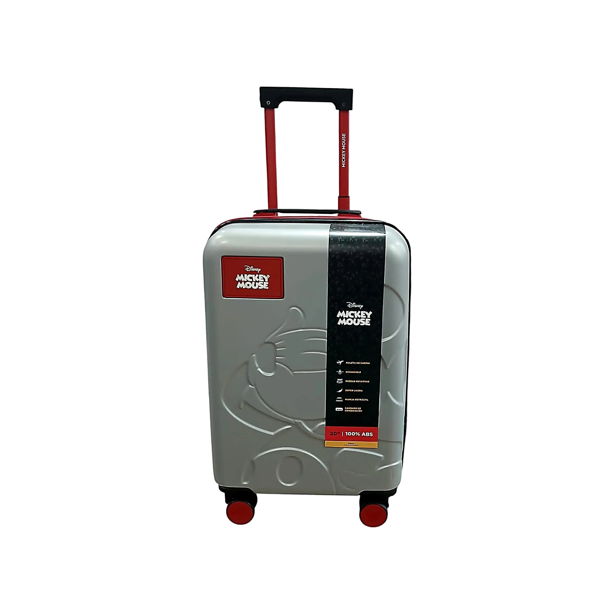DISNEY MICKEY VALIJA 55CM GRIS | RIGÍDA, 4 RUEDAS, LIVIANA