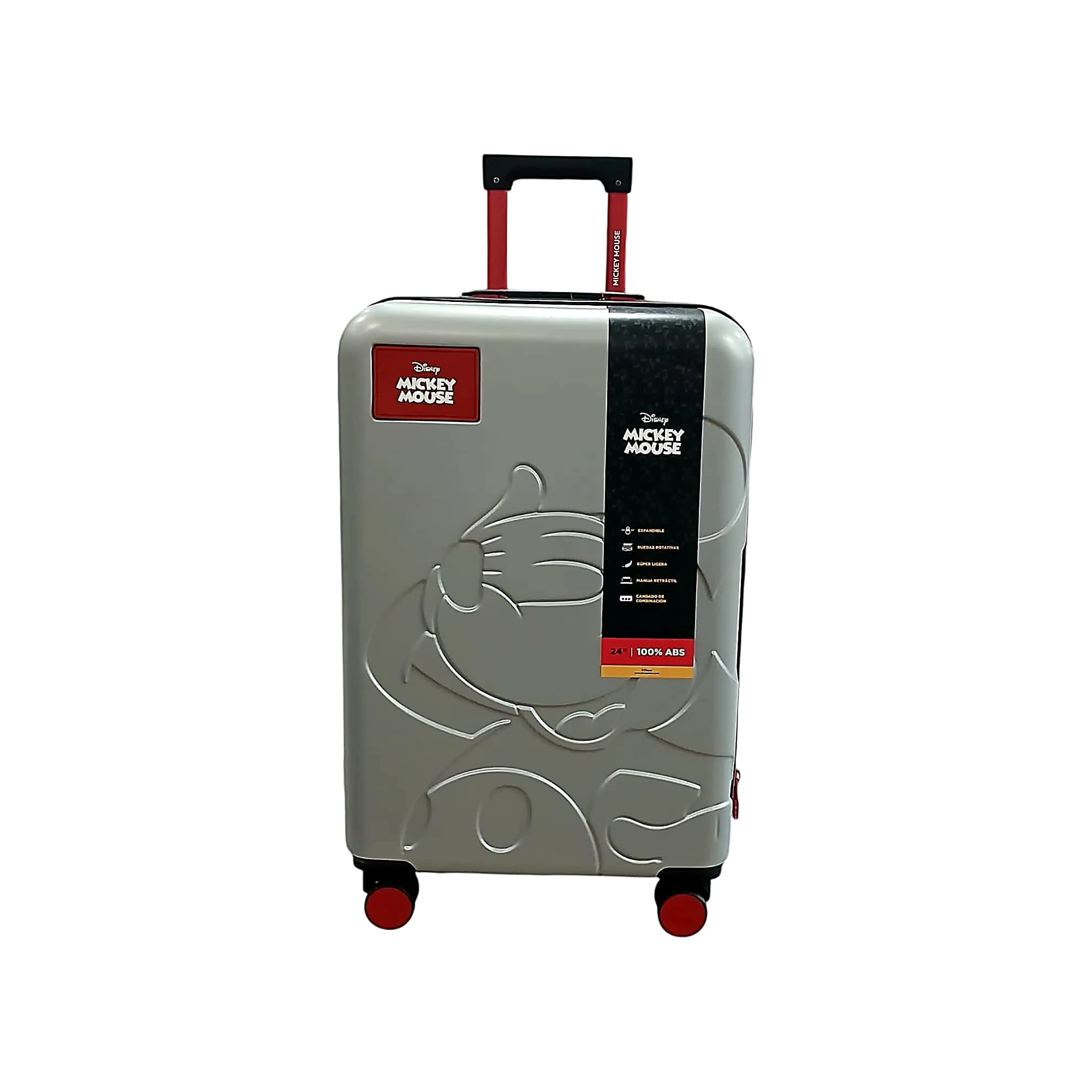 DISNEY MICKEY VALIJA 65CM GRIS | RIGÍDA, 4 RUEDAS, LIVIANA