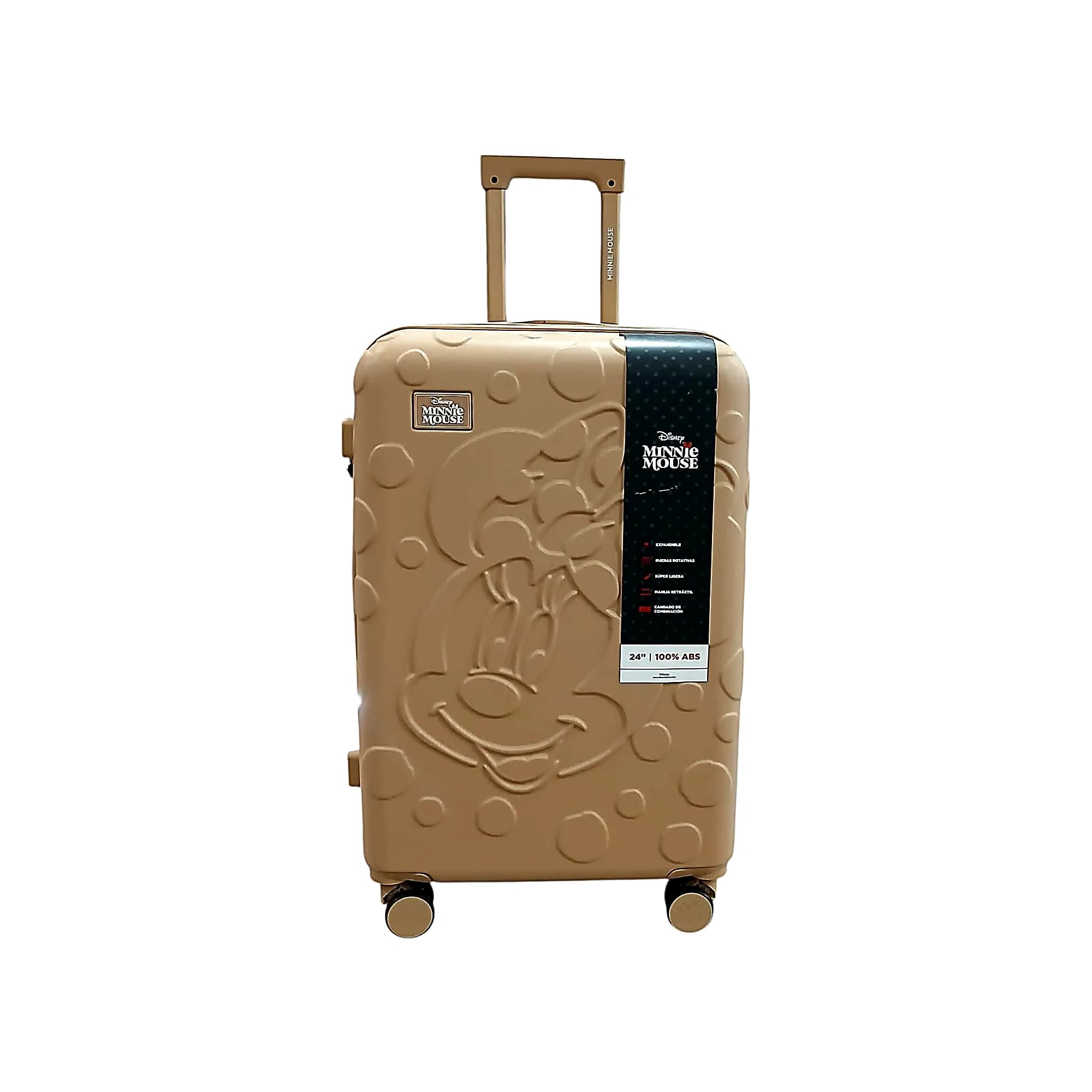 DISNEY MINNIE VALIJA 65CM DORADA | RIGÍDA, 4 RUEDAS, LIVIANA