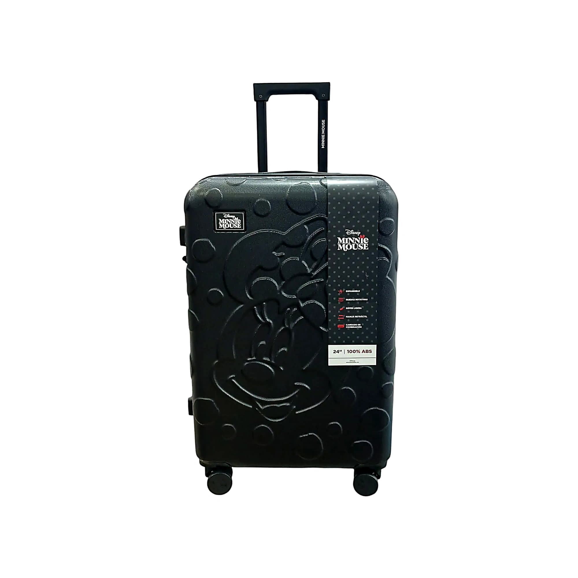 DISNEY MINNIE VALIJA 65CM NEGRA | RIGÍDA, 4 RUEDAS, LIVIANA