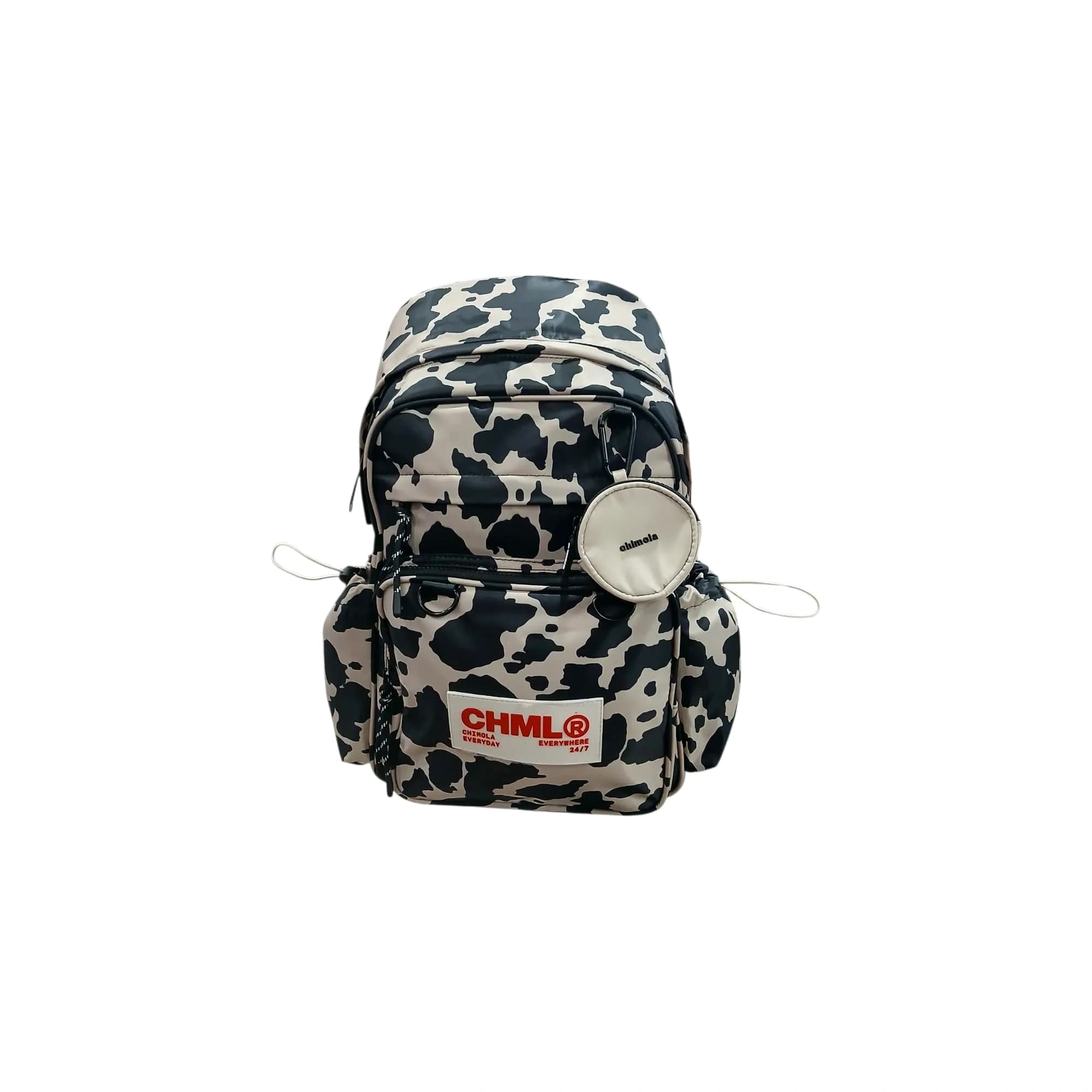 CHIMOLA MOCHILA 32CM NEGRA Y BEIGE | SINTÉTICO, CORREAS REGULABLES