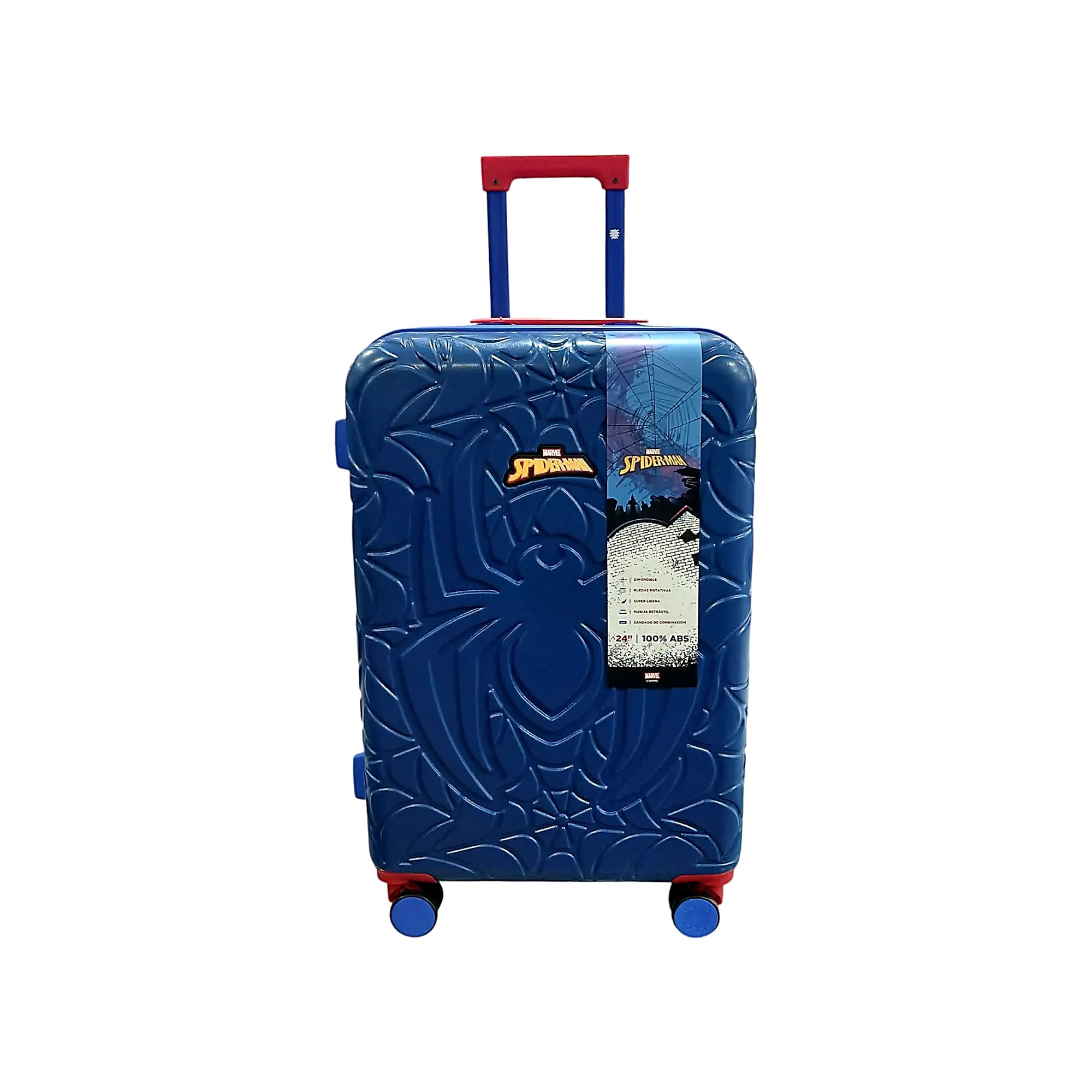 DISNEY SPIDERMAN VALIJA 65CM AZUL | RIGÍDA, 4 RUEDAS, LIVIANA
