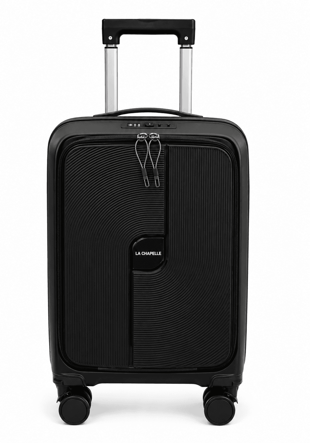 LA CHAPELLE VALIJA 55CM C/ PORTA NOTEBOOK NEGRA | RIGÍDA, 4 RUEDAS, LIVIANA