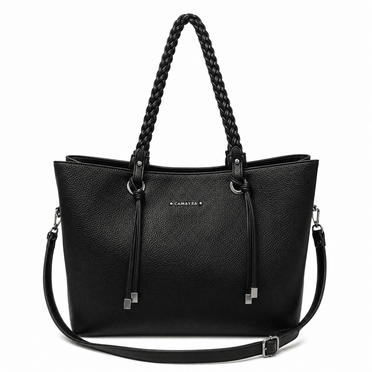 Cartera Amayra 34cm Negro | Sintético