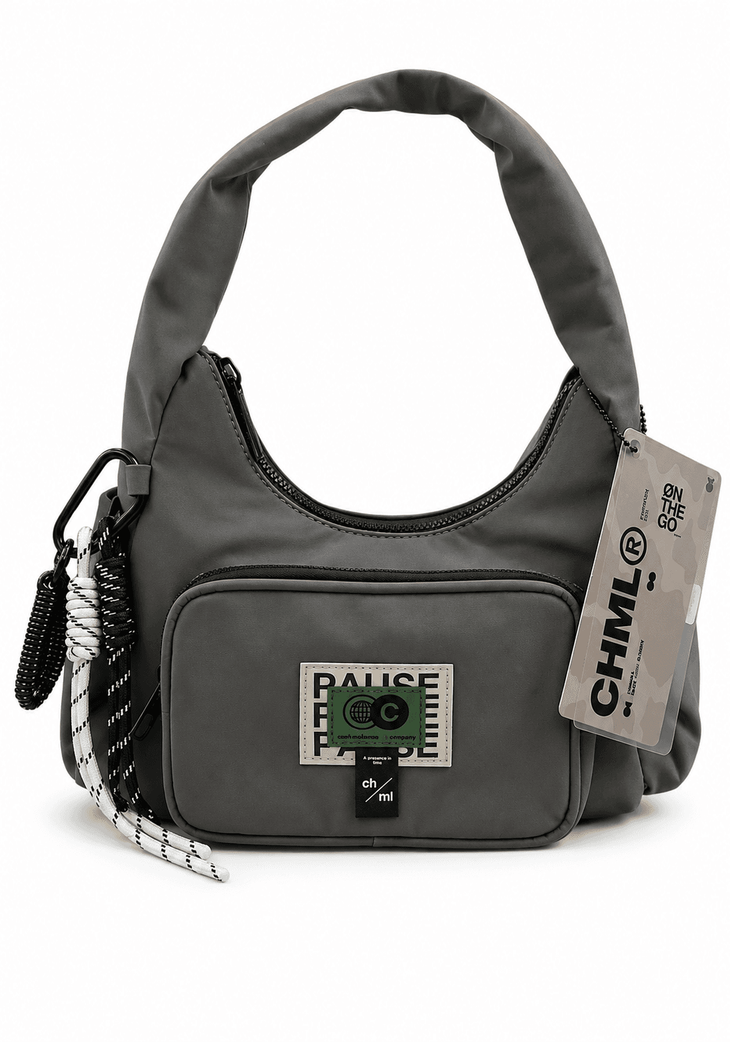 CARTERA CHIMOLA 34CM GRIS | SINTÉTICO