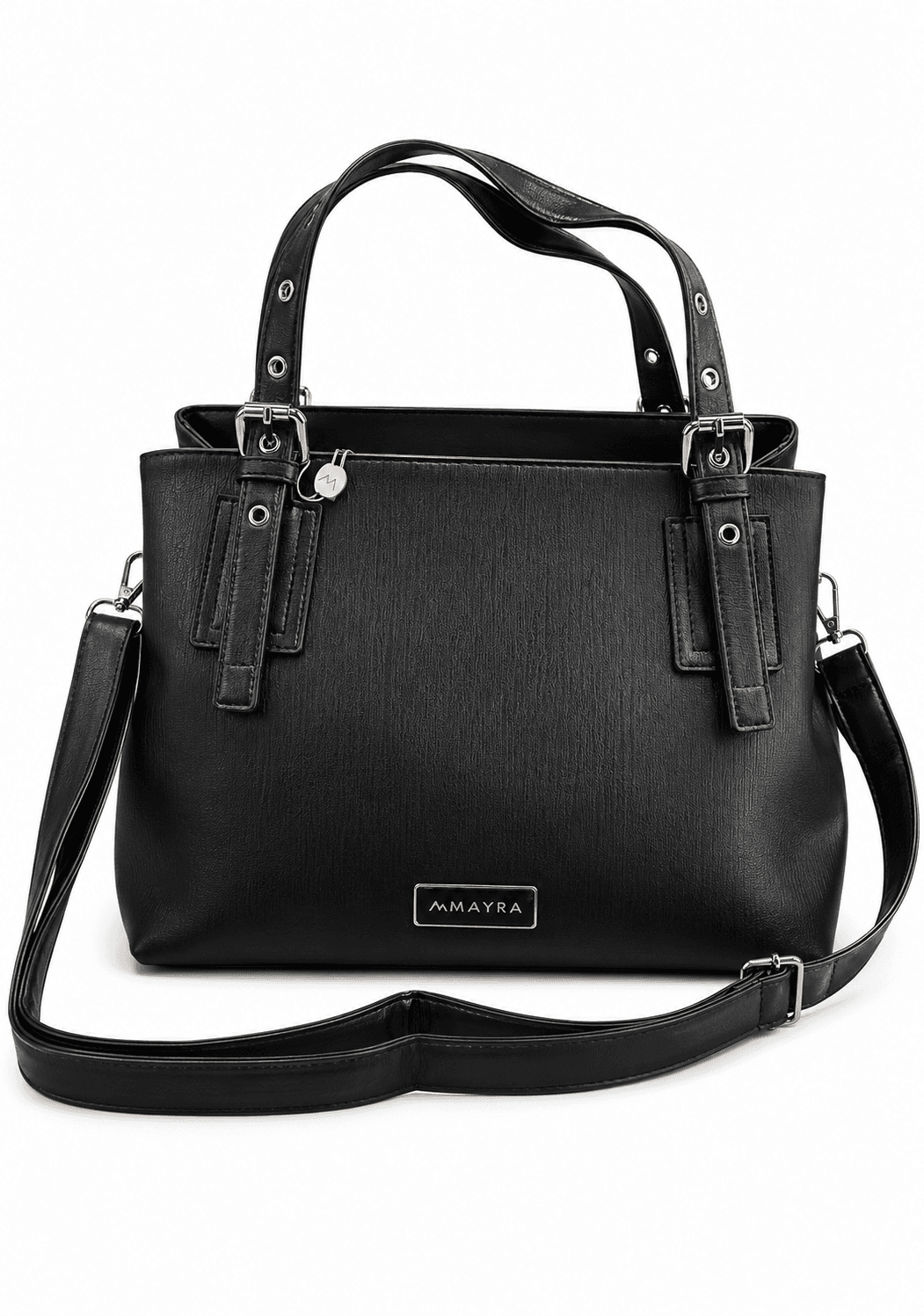 Cartera Amayra 34cm Negra | Sintético