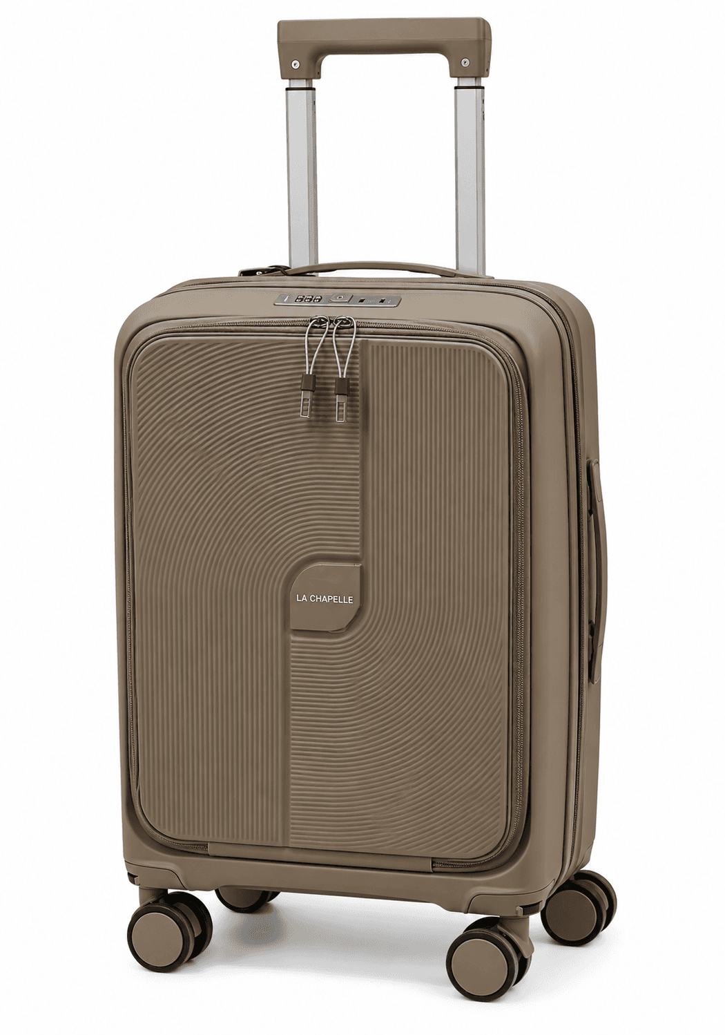 LA CHAPELLE VALIJA 55CM C/ PORTA NOTEBOOK MARRÓN | RIGÍDA, 4 RUEDAS, LIVIANA