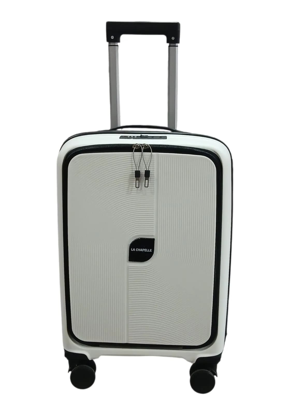 LA CHAPELLE VALIJA 55CM C/ PORTA NOTEBOOK BLANCO | RIGÍDA, 4 RUEDAS, LIVIANA