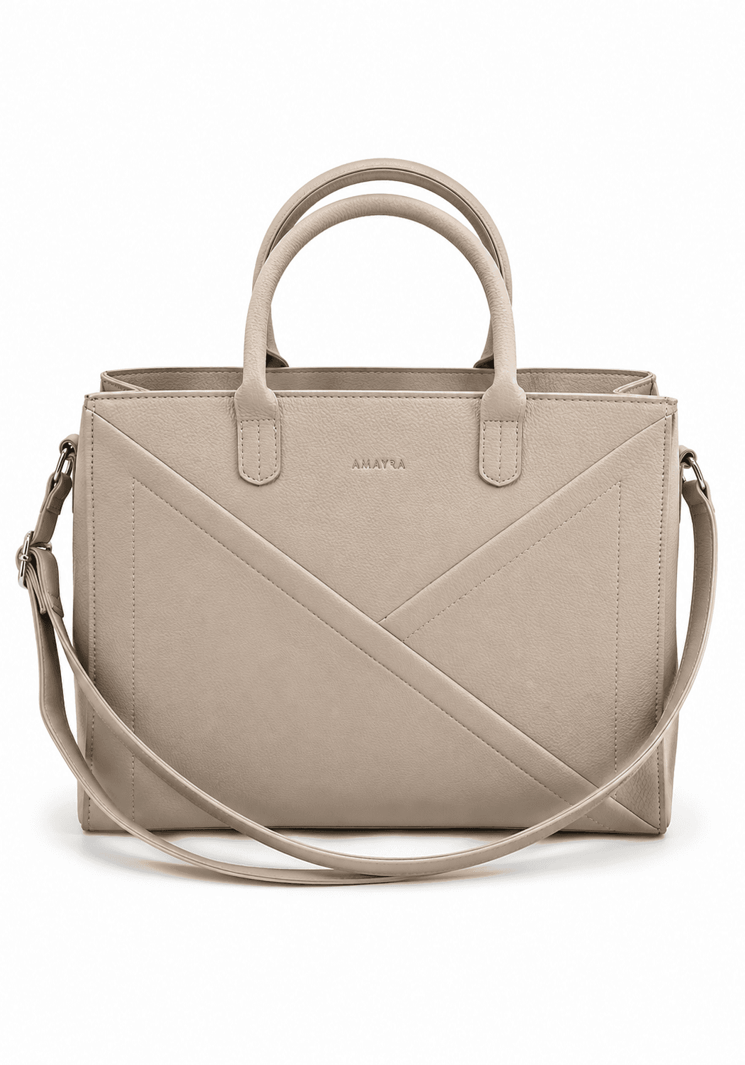 CARTERA AMAYRA 34CM CREMA | SINTÉTICO