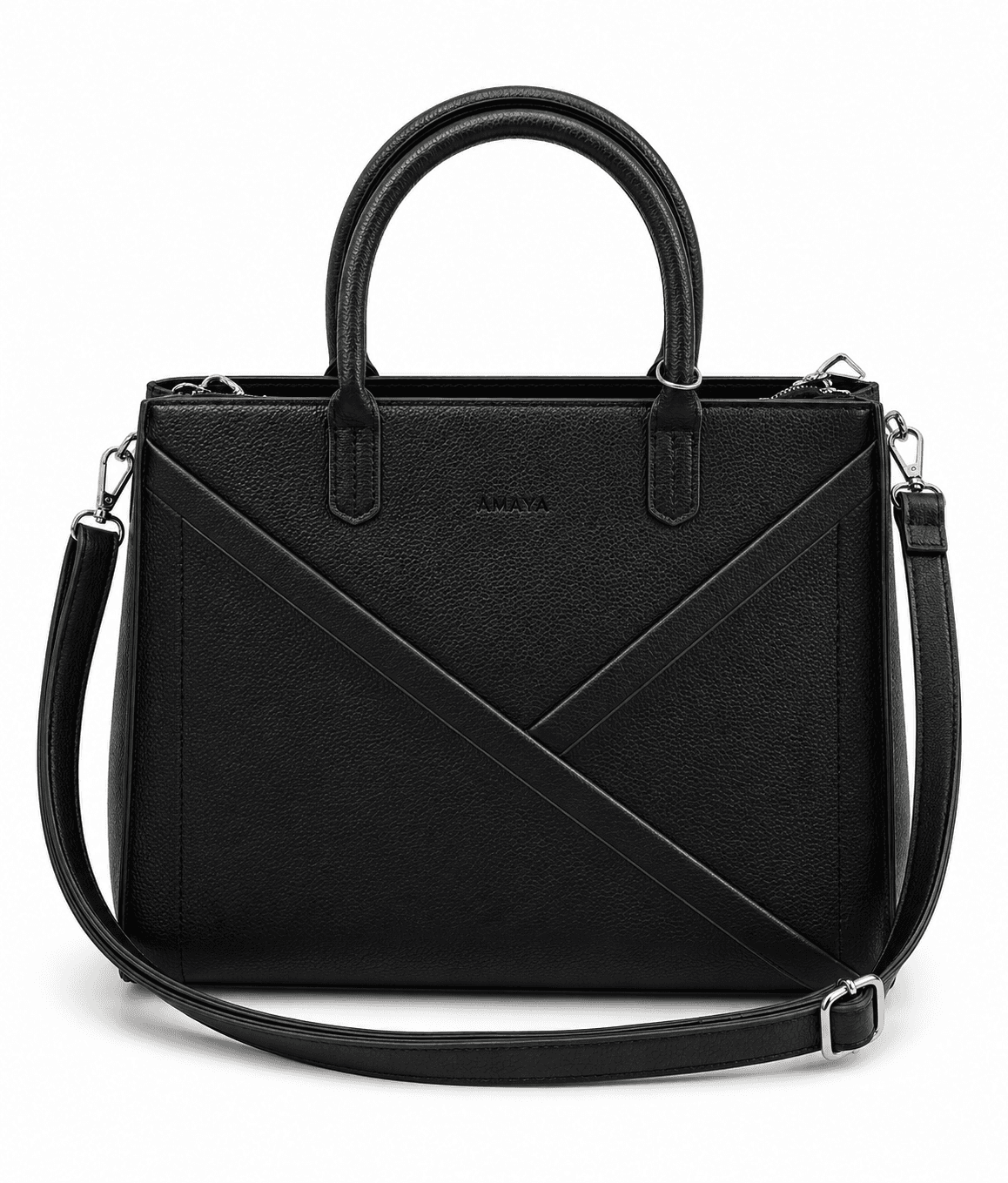 CARTERA AMAYRA 34CM NEGRO | SINTÉTICO