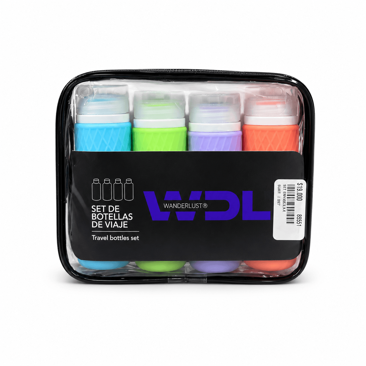 Set De Botellas Para Viaje Wanderlust | Contenedores Silicona 90ml
