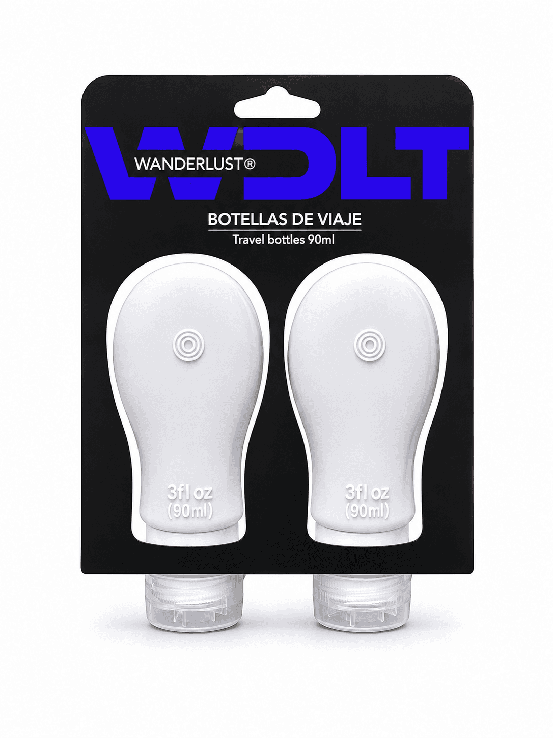 Set 2 Envases Silicona De Viaje Con Sopapa Wanderlust 90 Ml