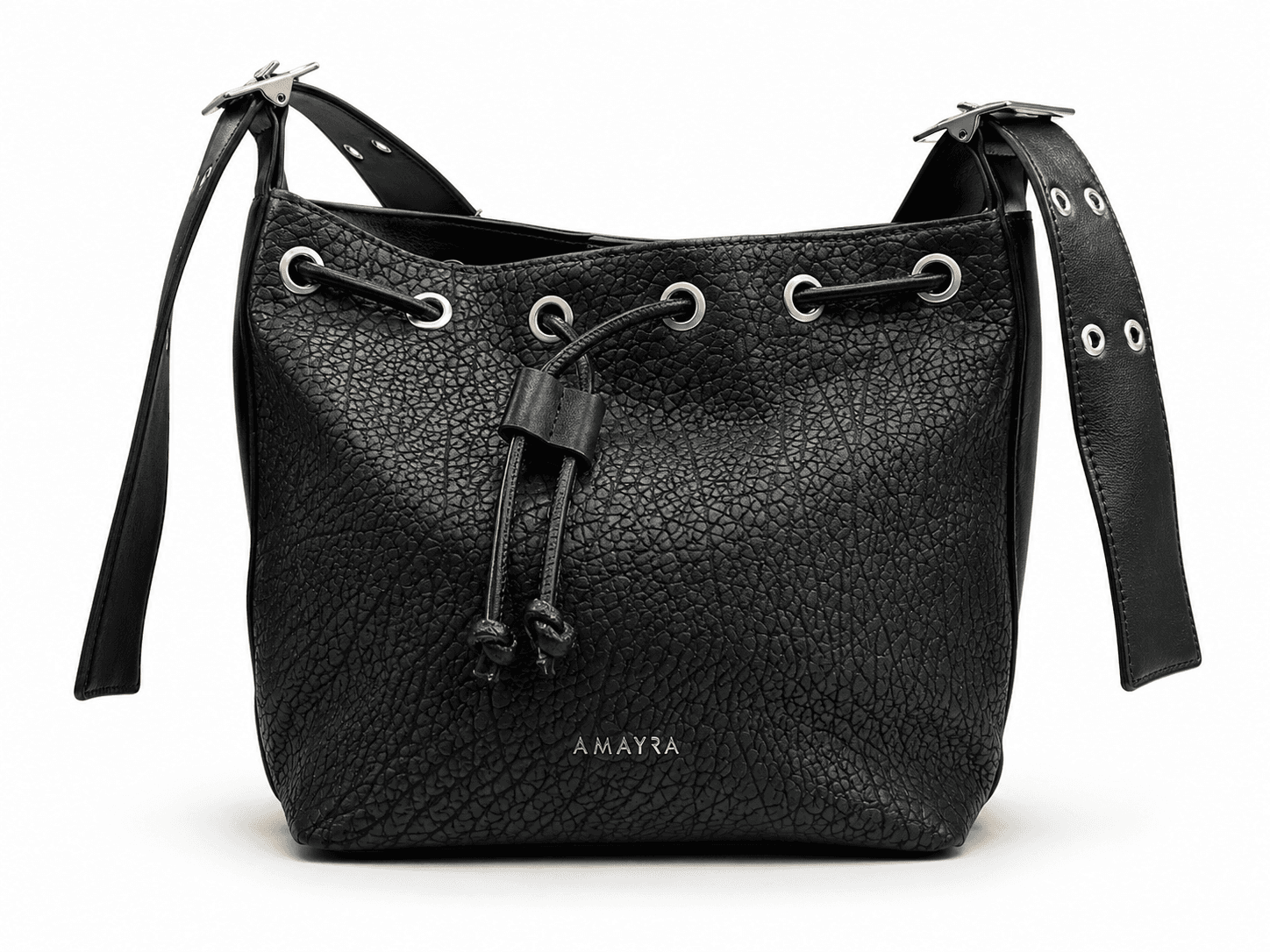 Cartera Amayra 34cm Negra | Sintético