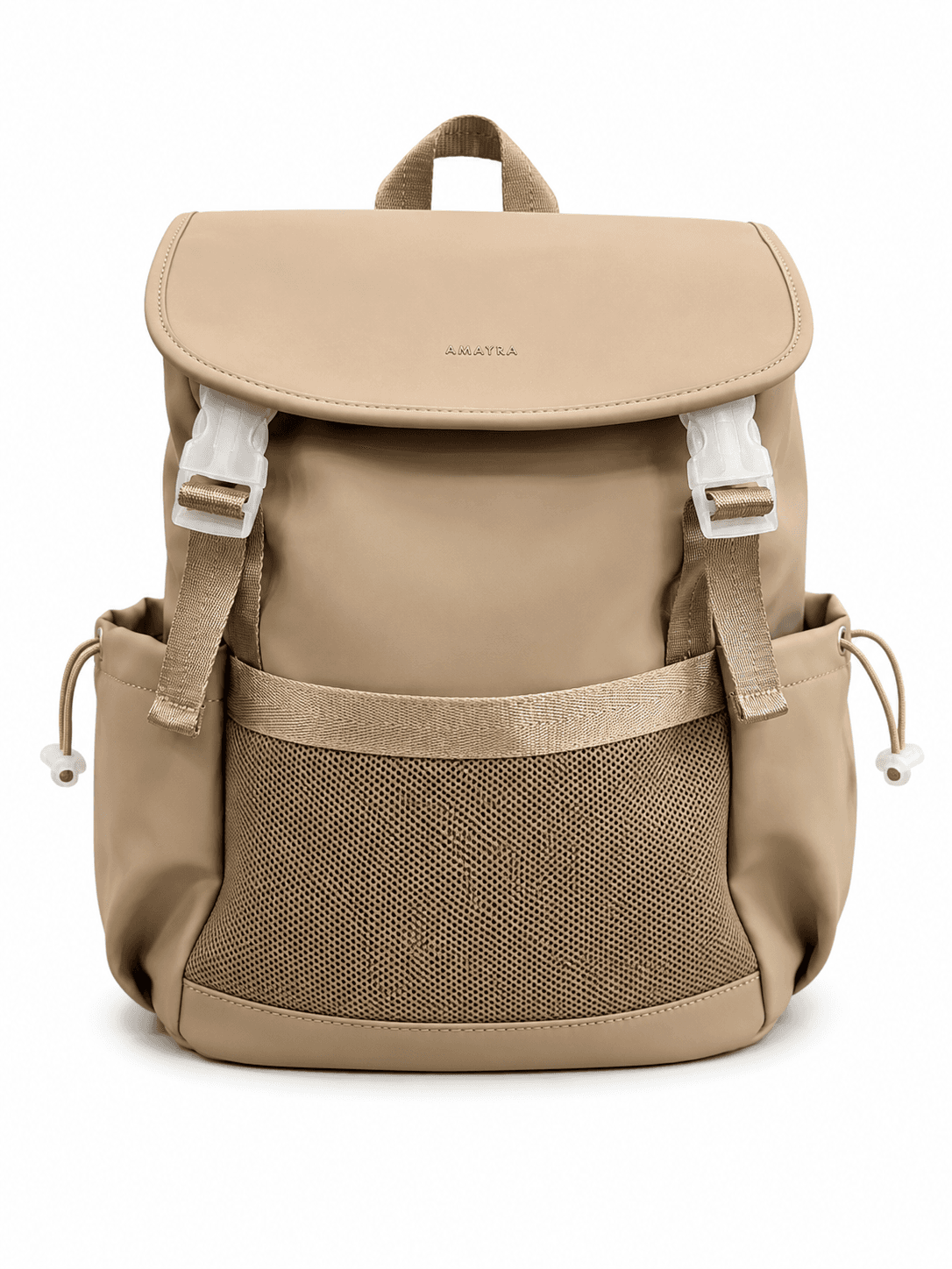 Amayra Mochila 32cm Beige | Sintético, Correas Regulables