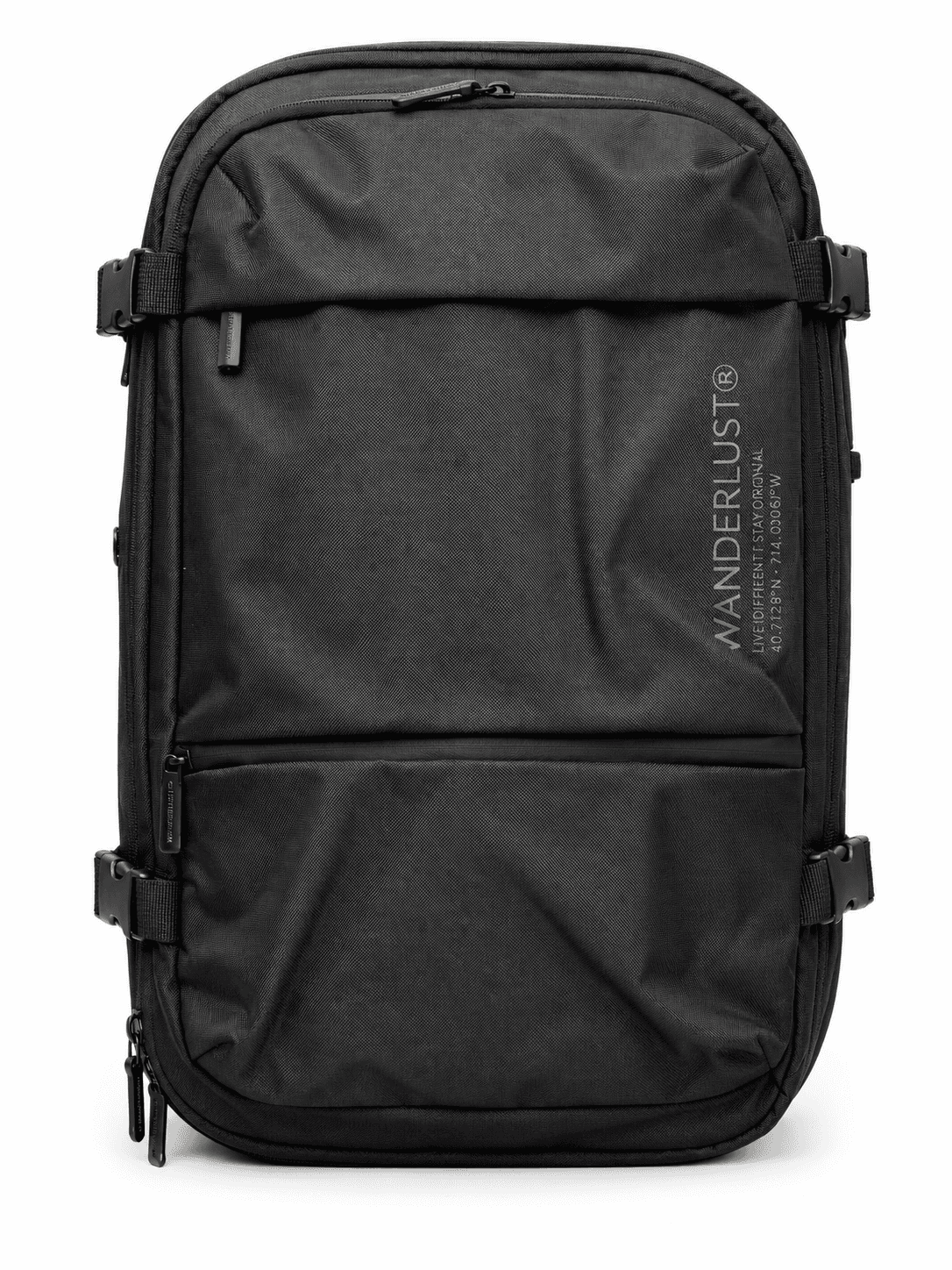 Wanderlust Mochila Compresión Viajera + Bomba 50cm Negro | Sintético, Correas Regulables