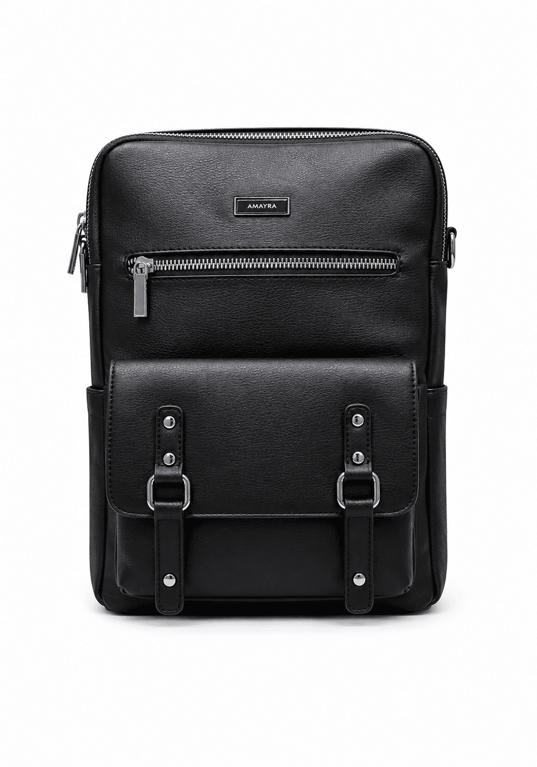 Amayra Mochila 32cm Negra | Sintético, Correas Regulables