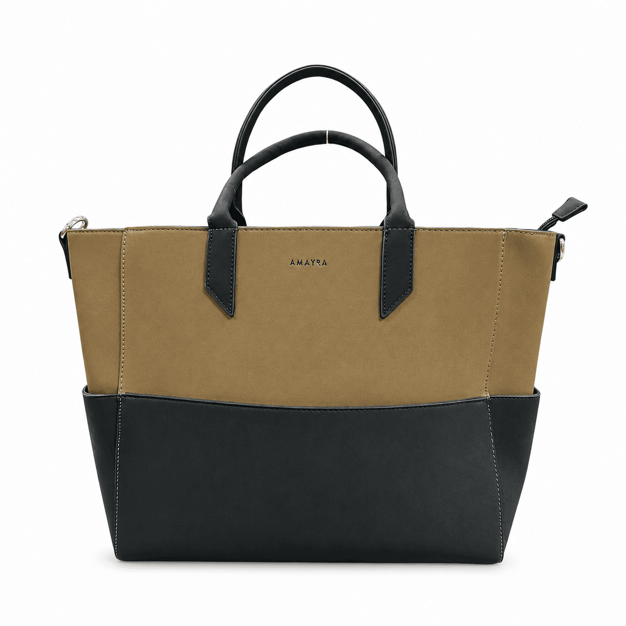 Cartera Amayra 34cm Negro con Visón | Sintético