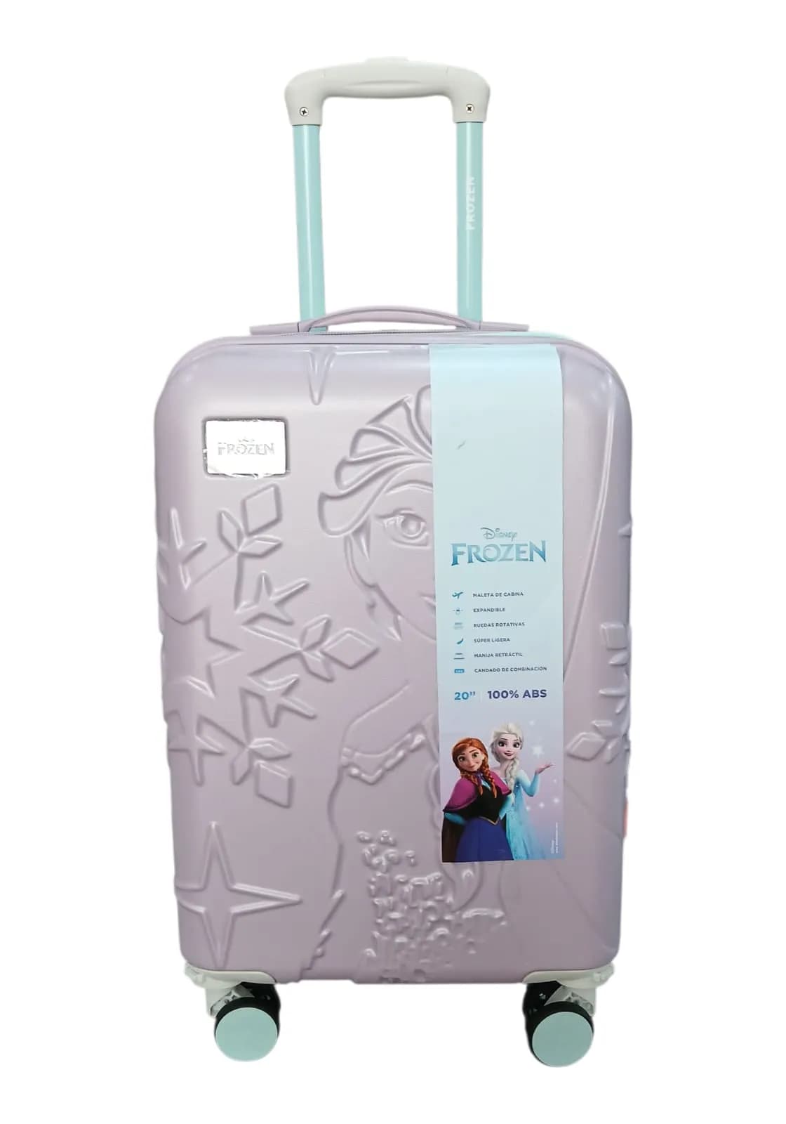 DISNEY FROZEN VALIJA 55CM LILA | RIGÍDA, 4 RUEDAS, LIVIANA