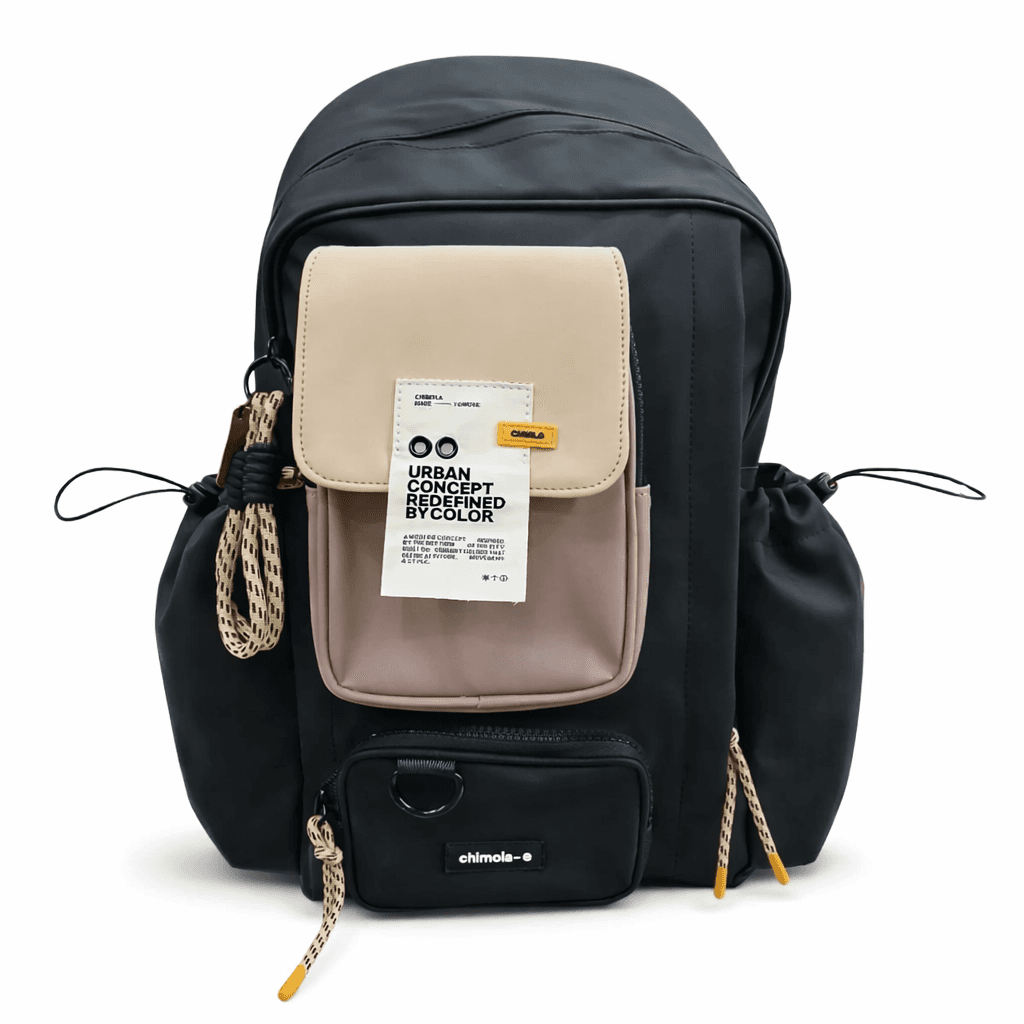 CHIMOLA MOCHILA 32CM NEGRA | SINTÉTICO, CORREAS REGULABLES
