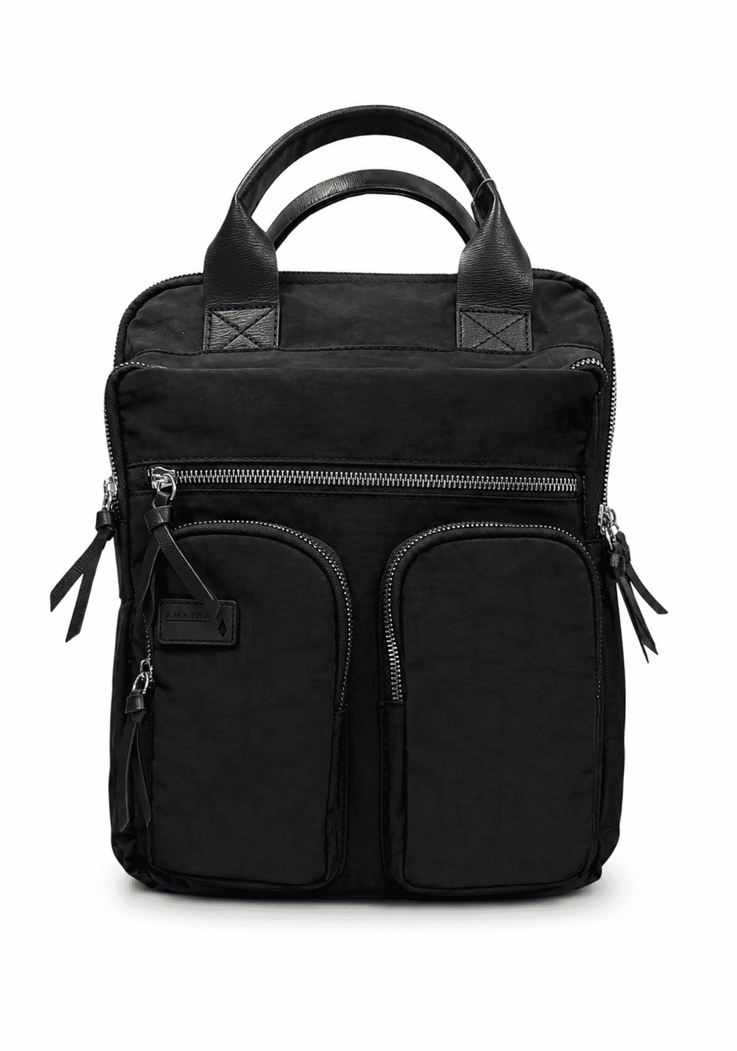 Amayra Mochila 32cm Negra | Sintético, Correas Regulables