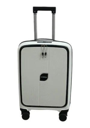 LA CHAPELLE VALIJA 55CM C/ PORTA NOTEBOOK BLANCO | RIGÍDA, 4 RUEDAS, LIVIANA